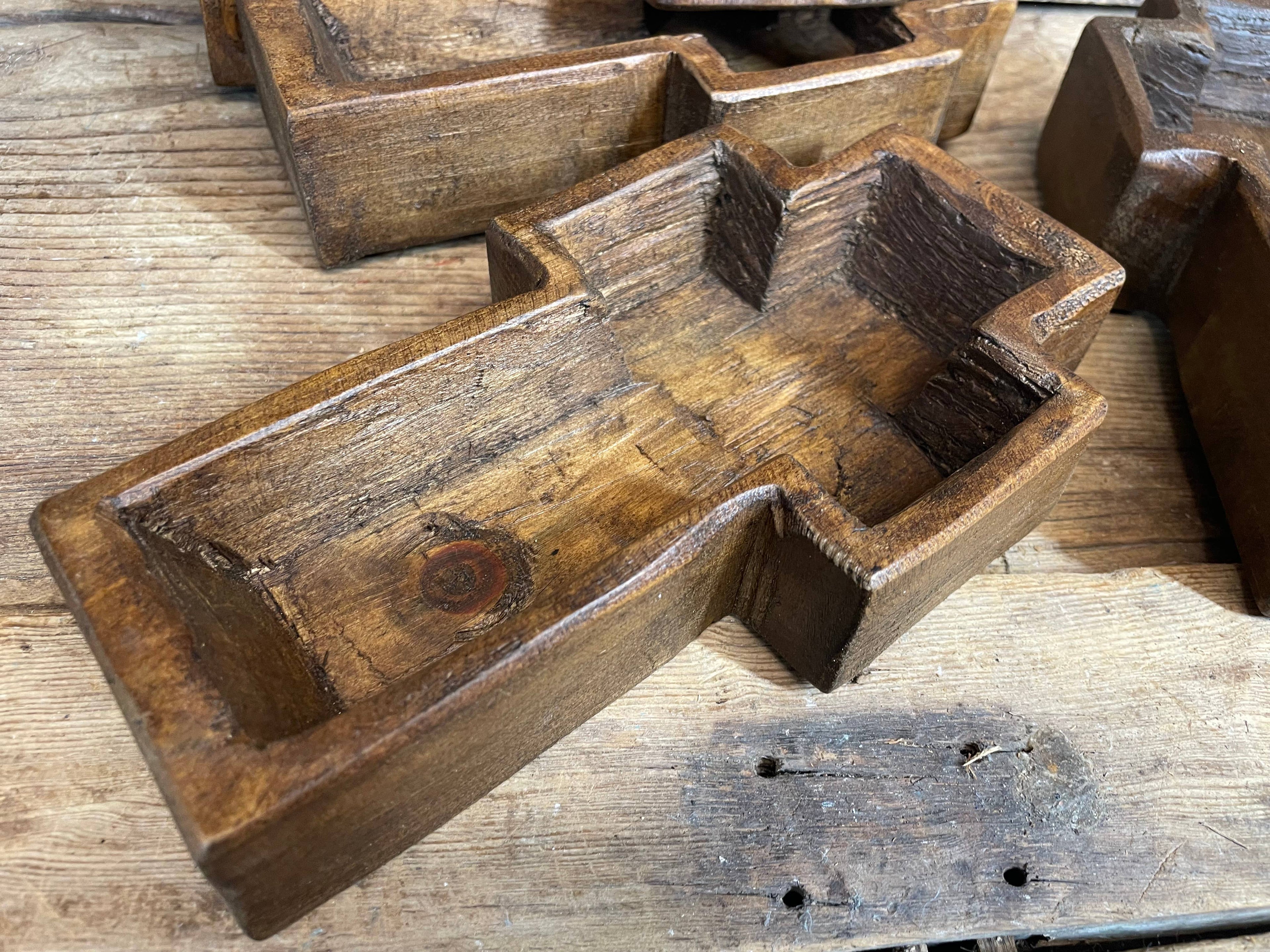 Wooden Mini Cross Dough Bowl-Candle Ready-5x8 inch-Waxed- Empty If wanting Custom candle filled please message. Pricing varies