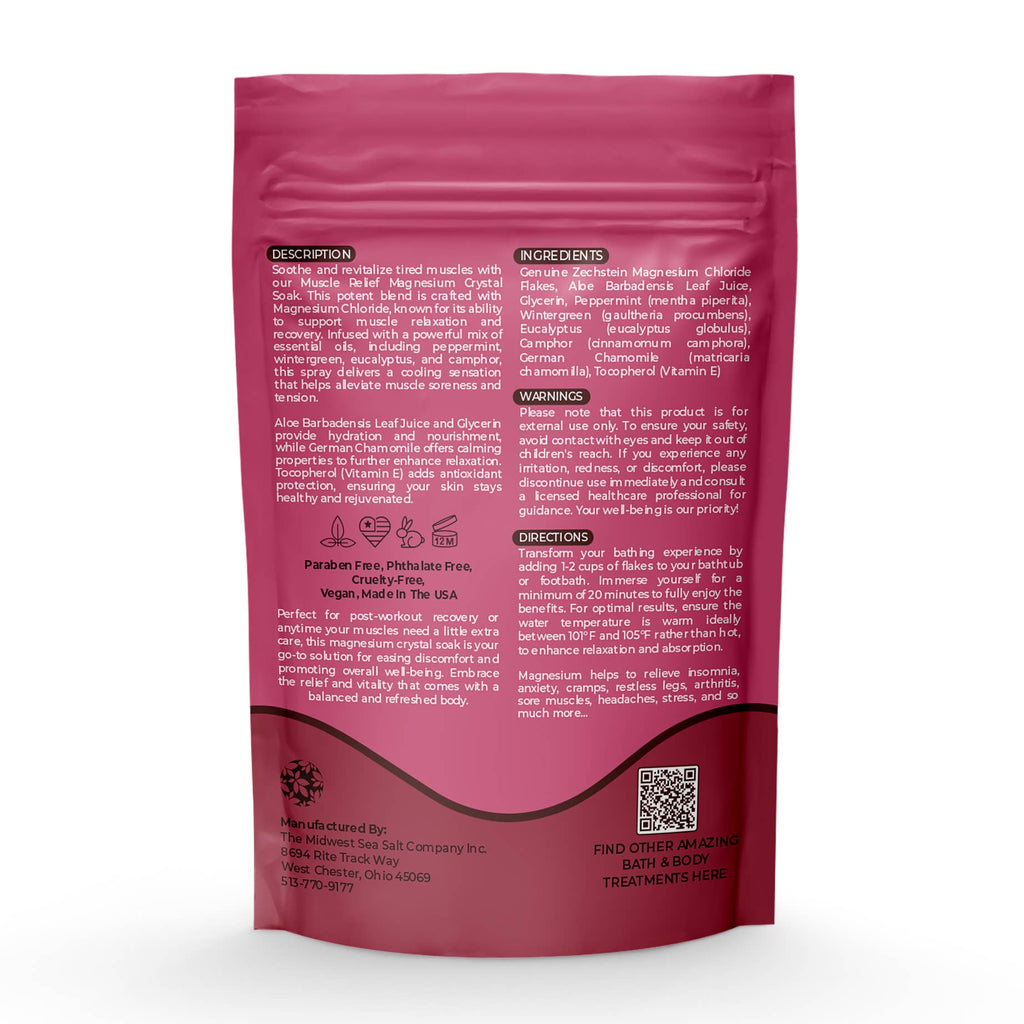 Magnesium Crystal Flakes Bath Soak - Calming - 20oz