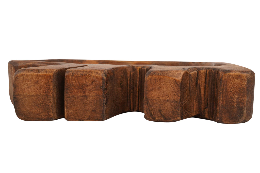 Wooden Grizzly Bear Dough Bowl-6x10-Candle Ready-Grizzly Bear Bowl: Waxed
