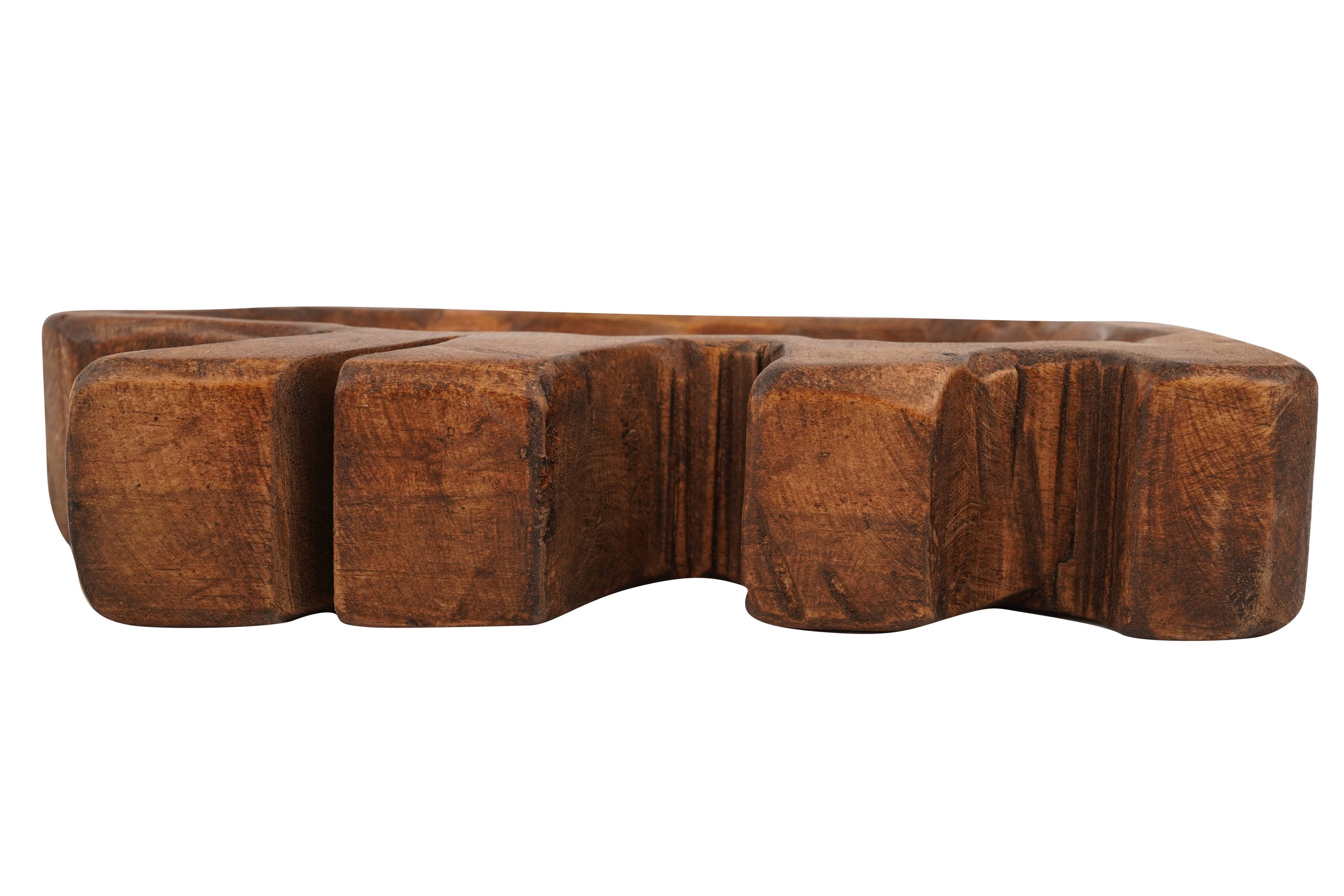 Wooden Grizzly Bear Dough Bowl-6x10-Candle Ready-Grizzly Bear Bowl: Waxed