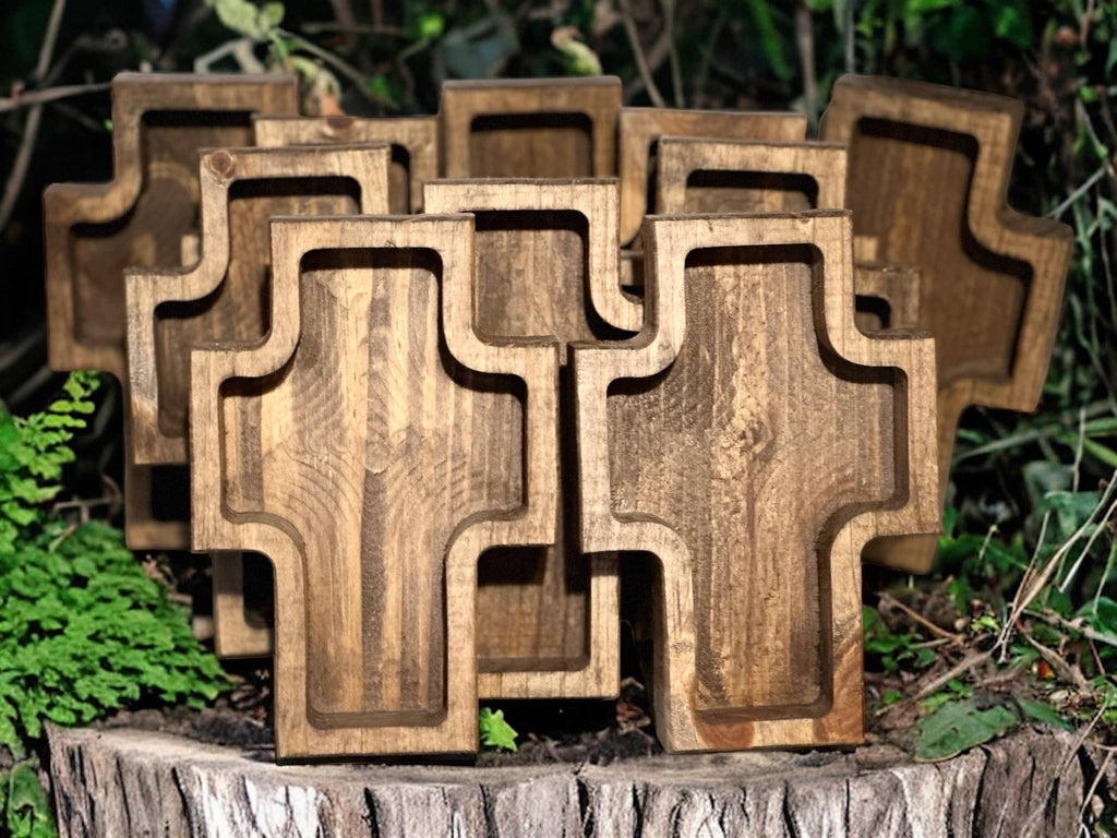 Mini Cross Wooden Dough Bowl