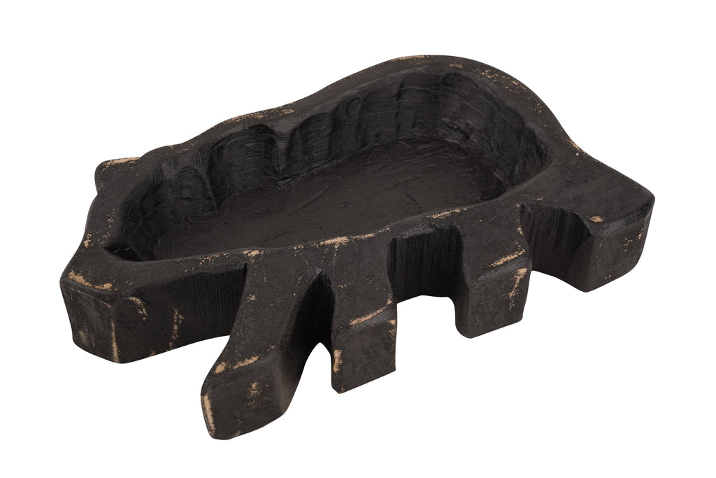 Wooden Grizzly Bear Dough Bowl-6x10-Candle Ready-Grizzly Bear Bowl: Waxed