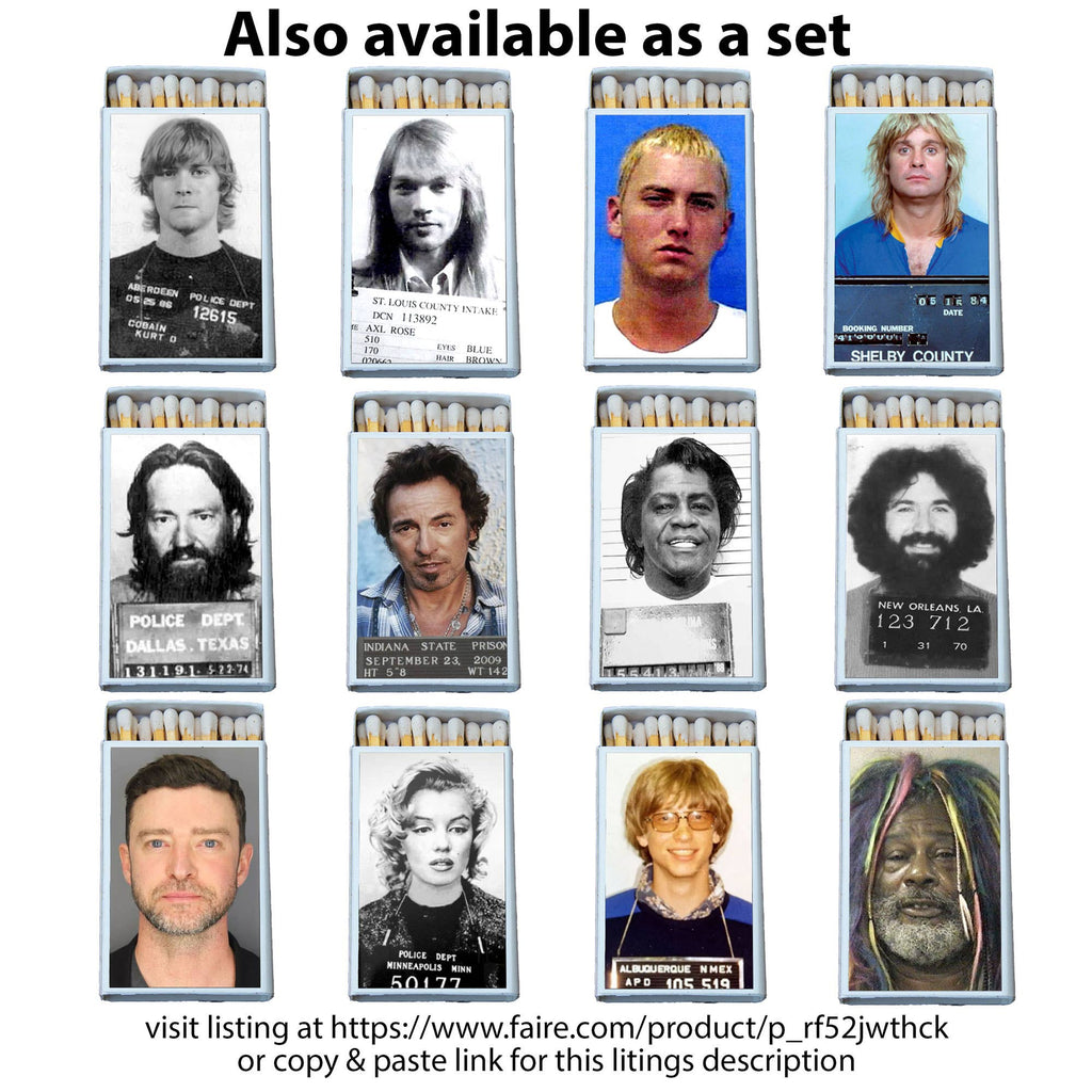 Matches • Celebrity Mugshot • Home Decor for Candles