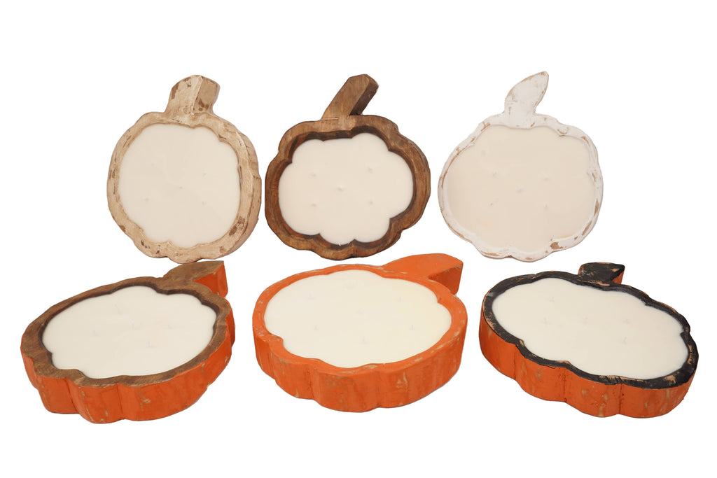 Pumpkin Large-Dough Bowl-Candle Ready 32-40oz  Harvest Orange Empty Customize it!