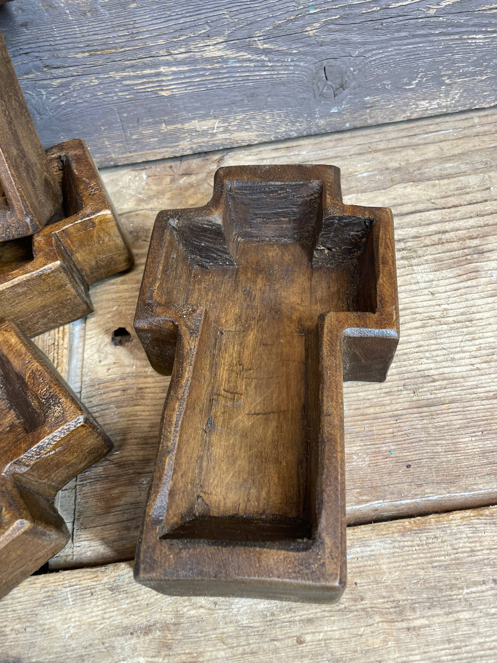 Wooden Mini Cross Dough Bowl-Candle Ready-5x8 inch-Waxed- Empty If wanting Custom candle filled please message. Pricing varies
