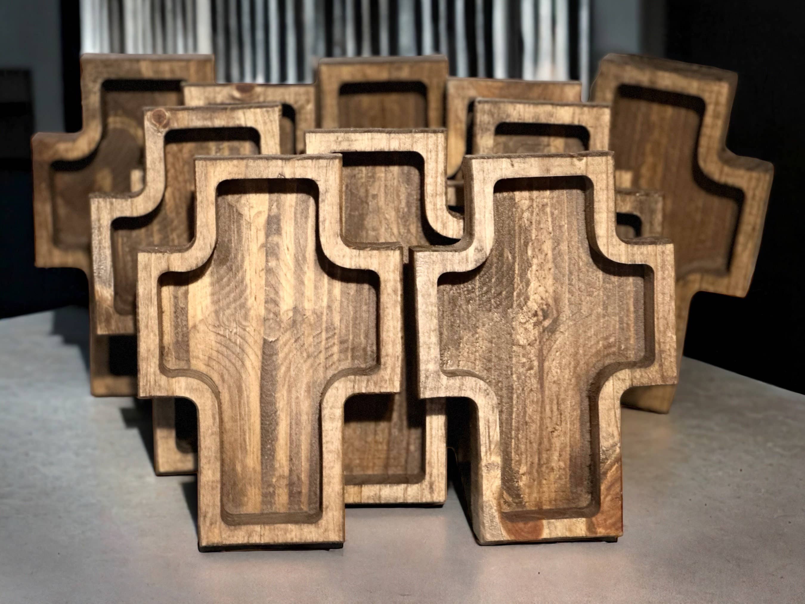 Mini Cross Wooden Dough Bowl