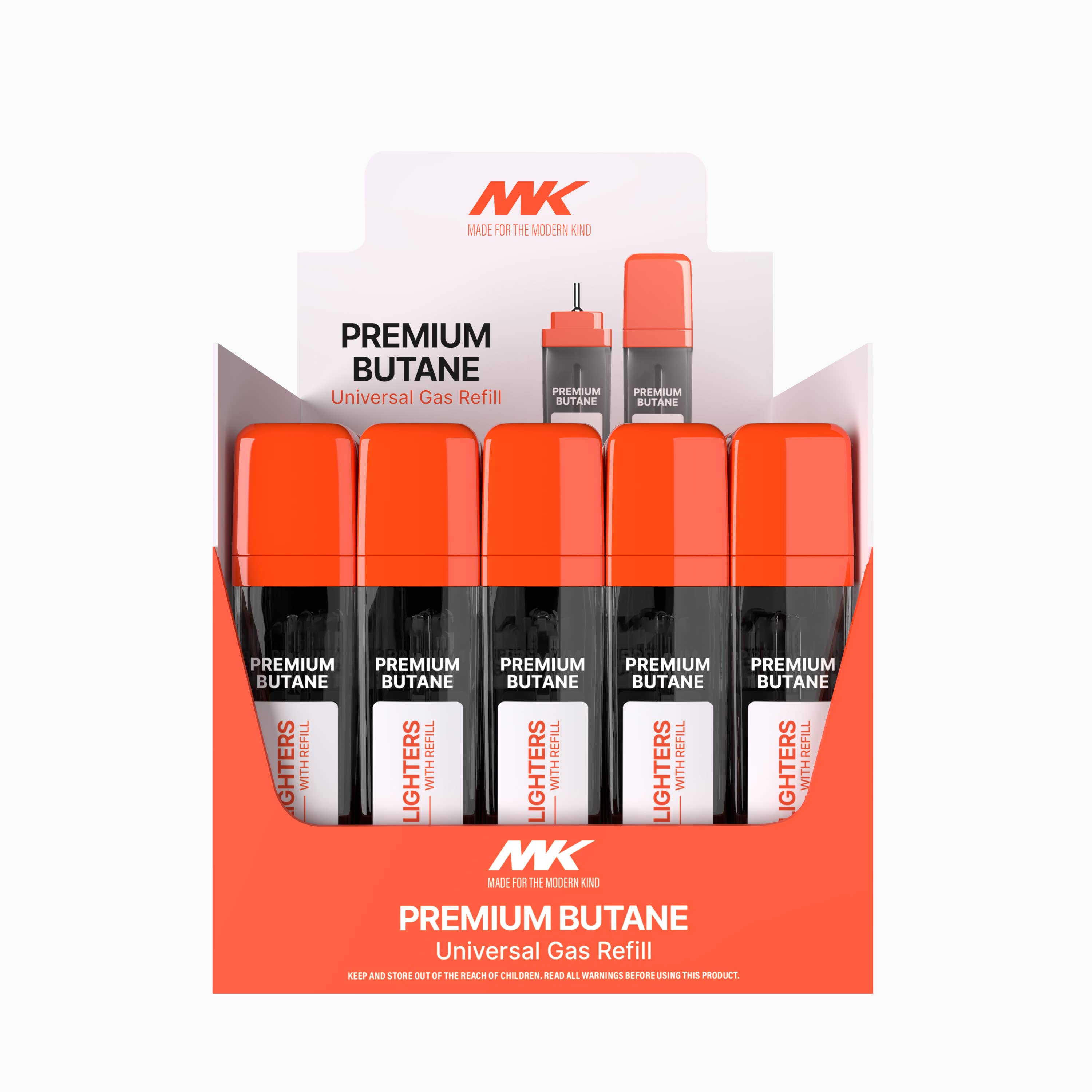 MK Lighters Premium Butane 20ml with 4 Replace Flints