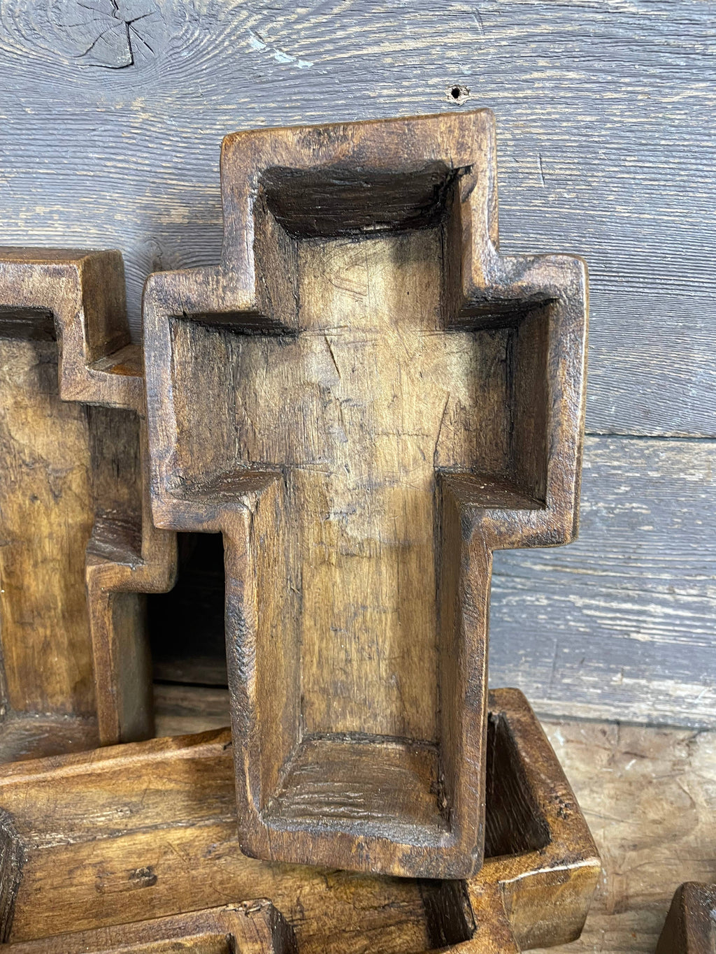 Wooden Mini Cross Dough Bowl-Candle Ready-5x8 inch-Waxed- Empty If wanting Custom candle filled please message. Pricing varies