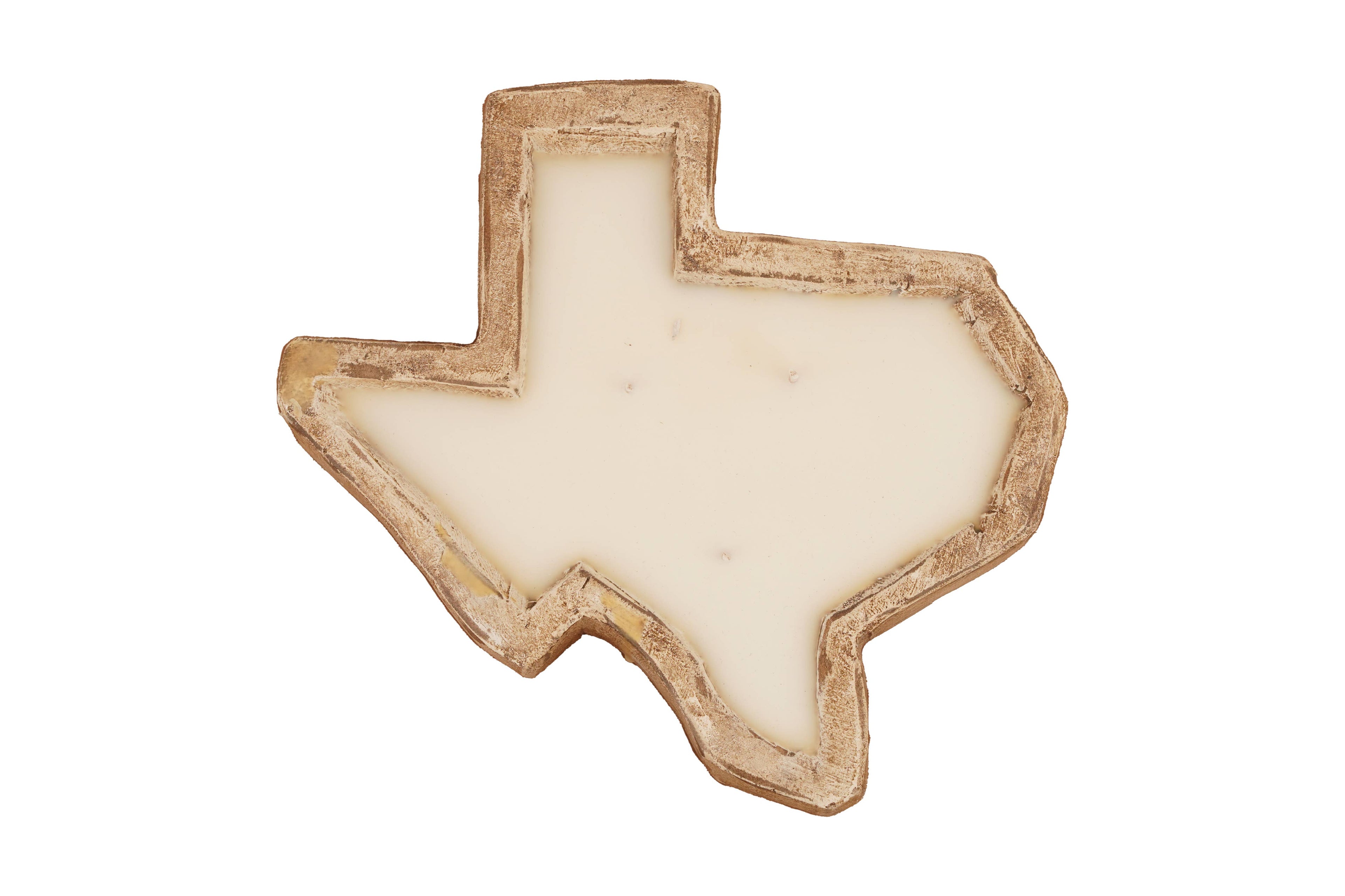 State of Texas-Carved Dough Bowl-Medium-10x10-Candle Ready: White