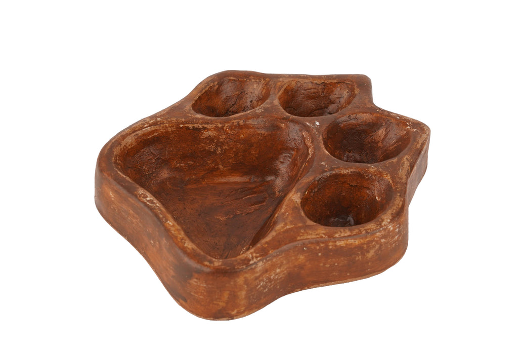 Clay Dog Paw Vessel-Bowl-7x8-Candle Brown Customize it.