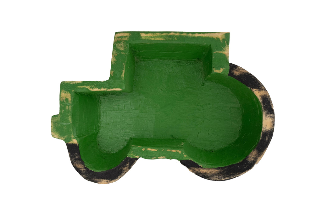 Wooden Tractor Dough Bowl-9 x 6 -Wood-Candle Ready-Traditional-
