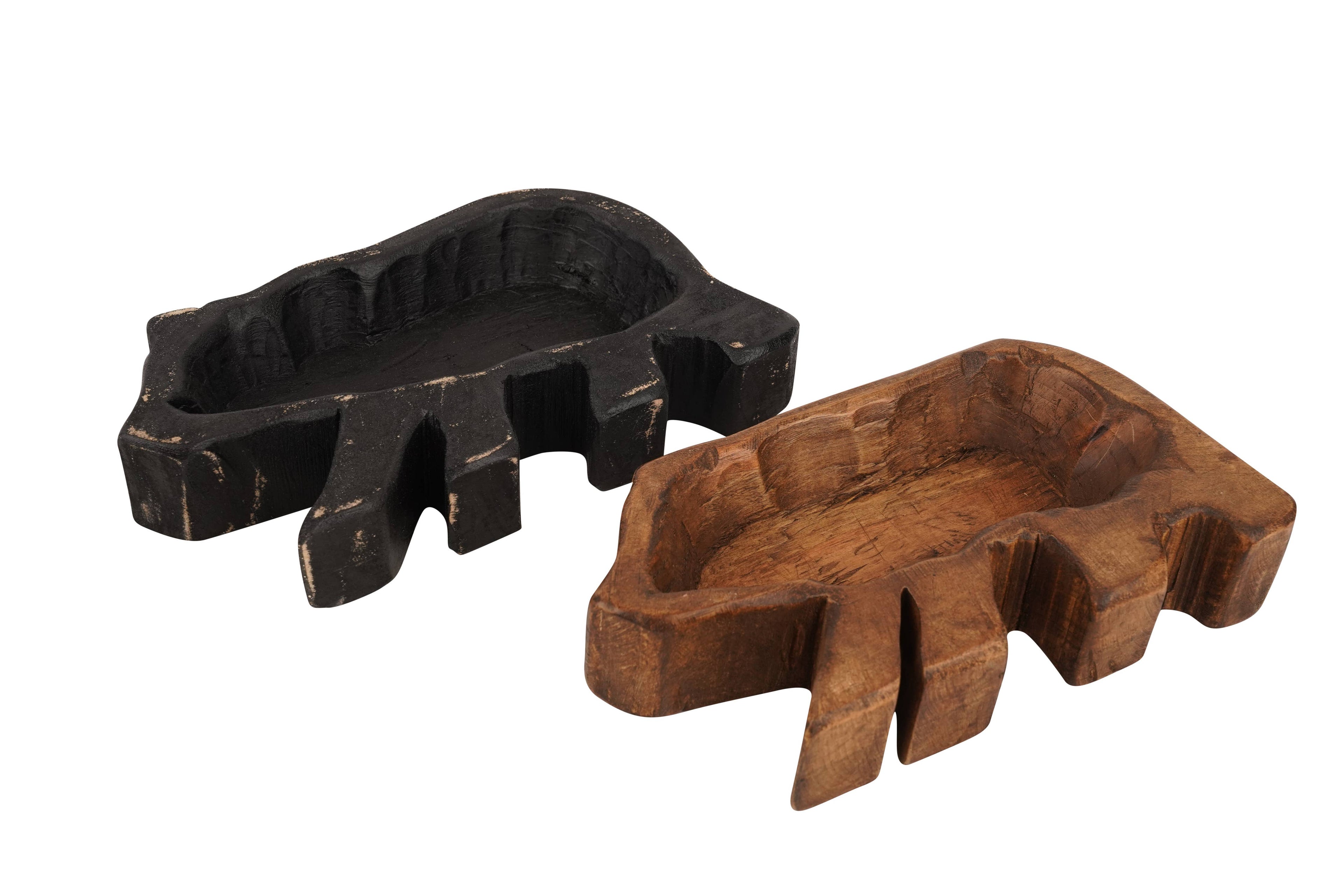 Wooden Grizzly Bear Dough Bowl-6x10-Candle Ready-Grizzly Bear Bowl: Waxed