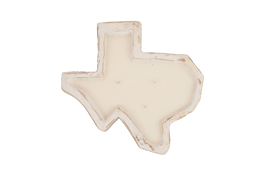 State of Texas-Carved Dough Bowl-Medium-10x10-Candle Ready: White