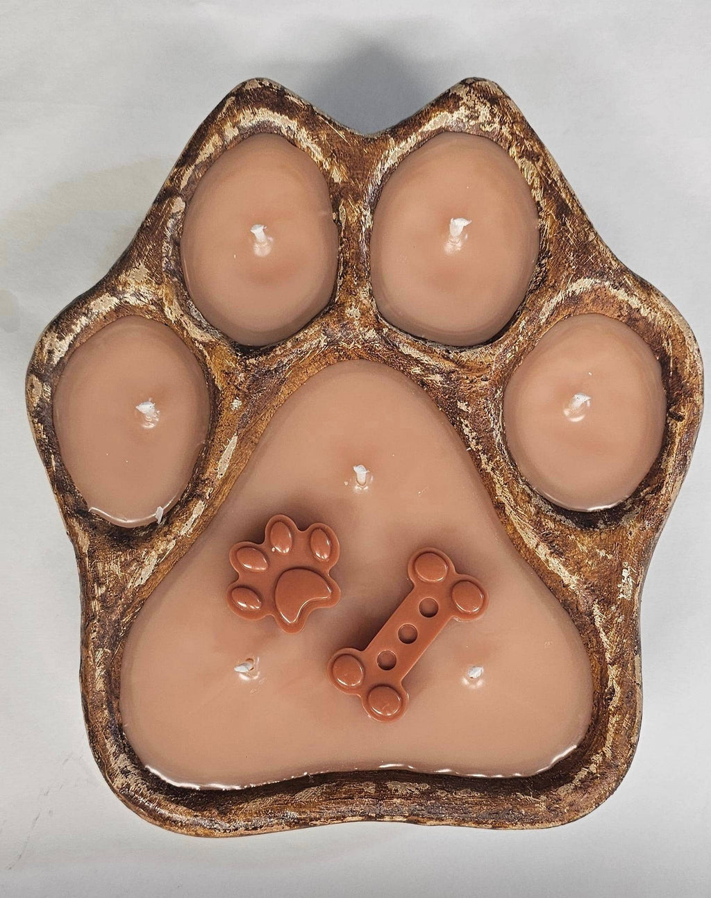 Clay Dog Paw Vessel-Bowl-7x8-Candle Brown Customize it.