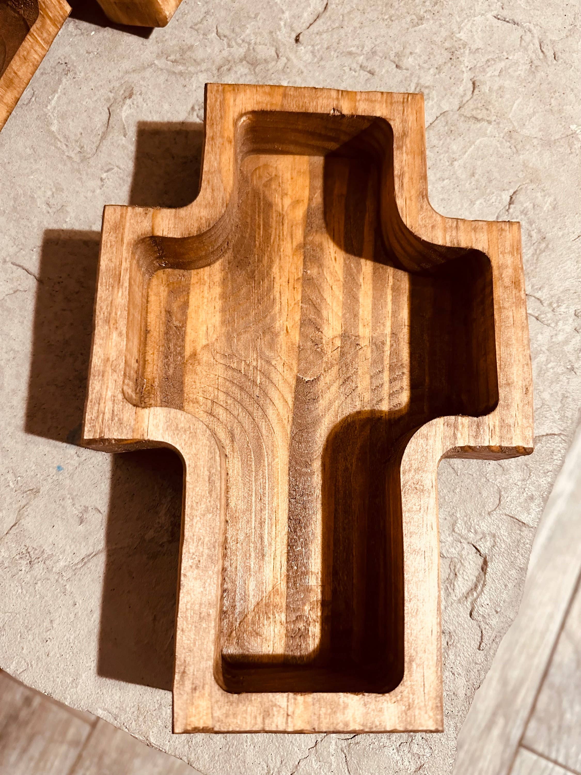 Mini Cross Wooden Dough Bowl