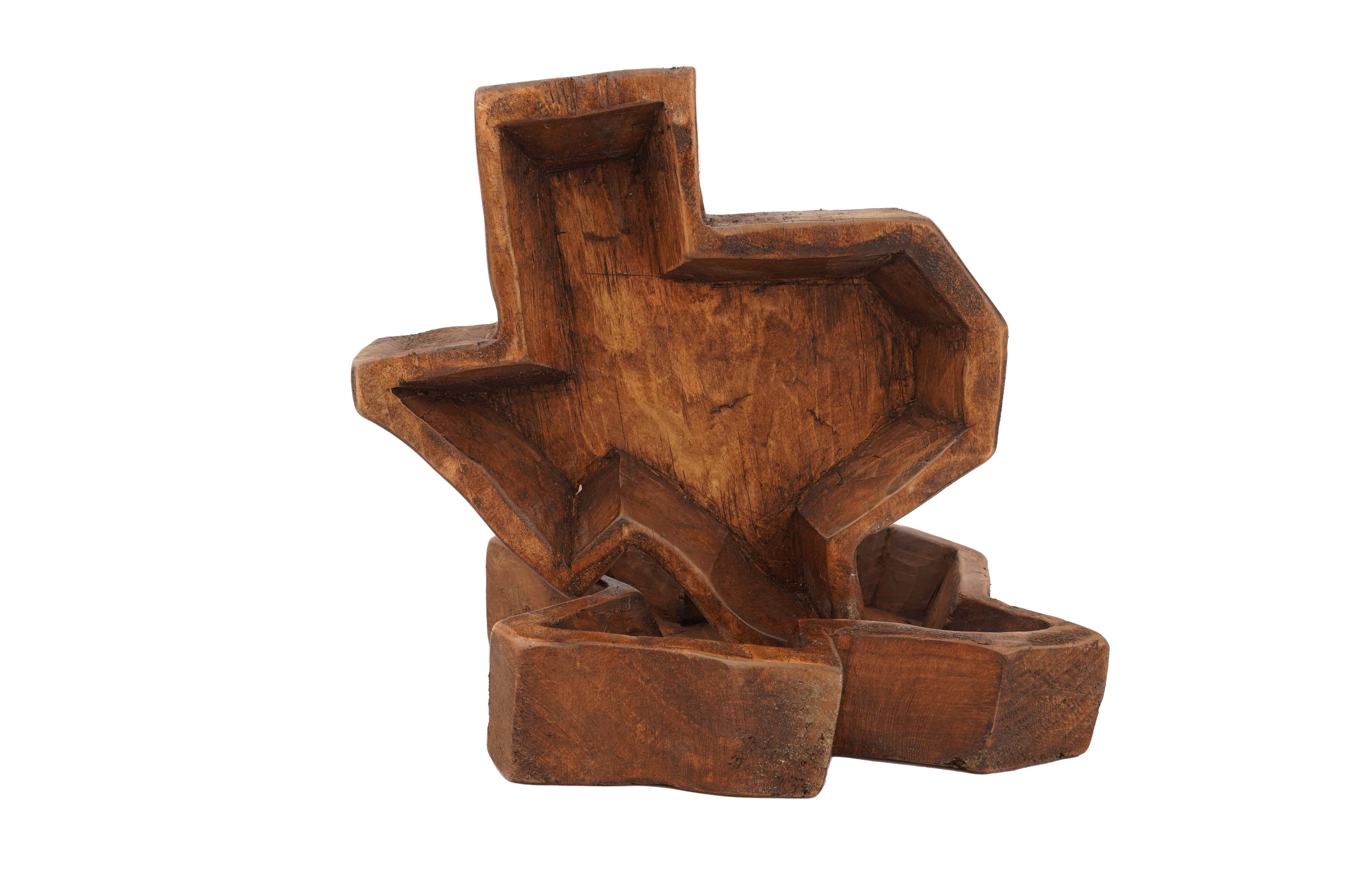 State of Texas-Carved Dough Bowl-Medium-10x10-Candle Ready: White