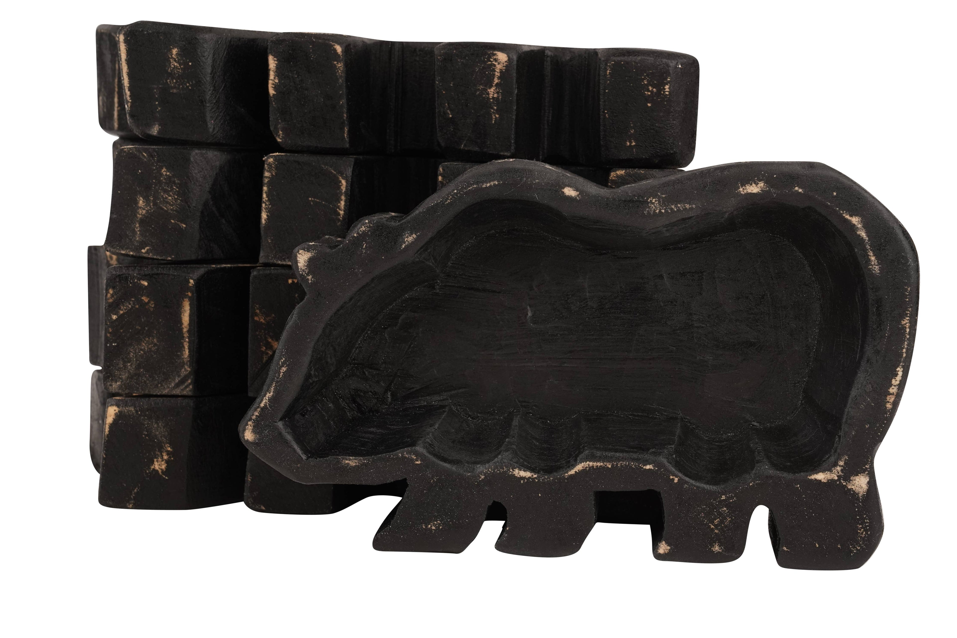 Wooden Grizzly Bear Dough Bowl-6x10-Candle Ready-Grizzly Bear Bowl: Waxed