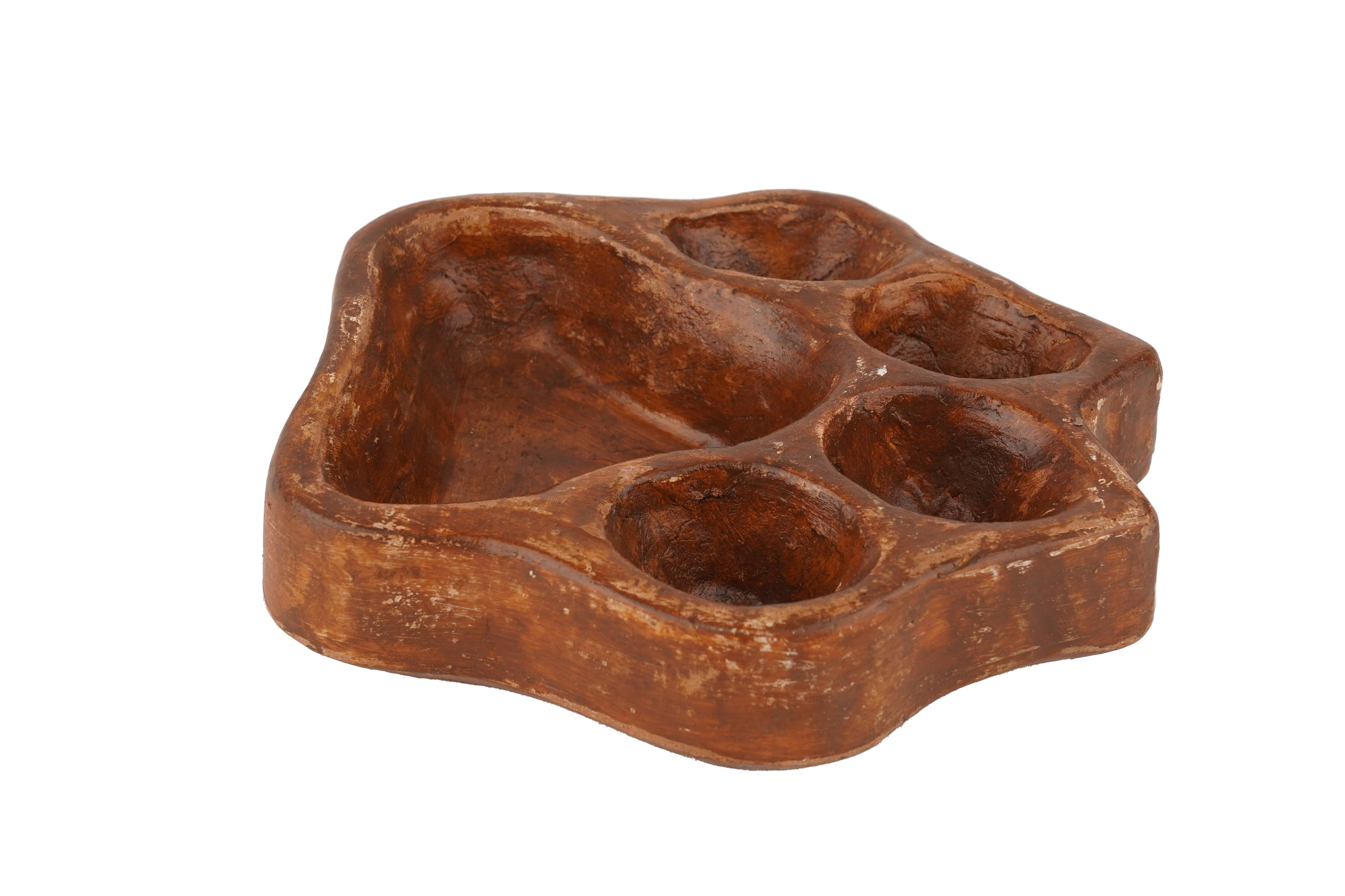 Clay Dog Paw Vessel-Bowl-7x8-Candle Brown Customize it.