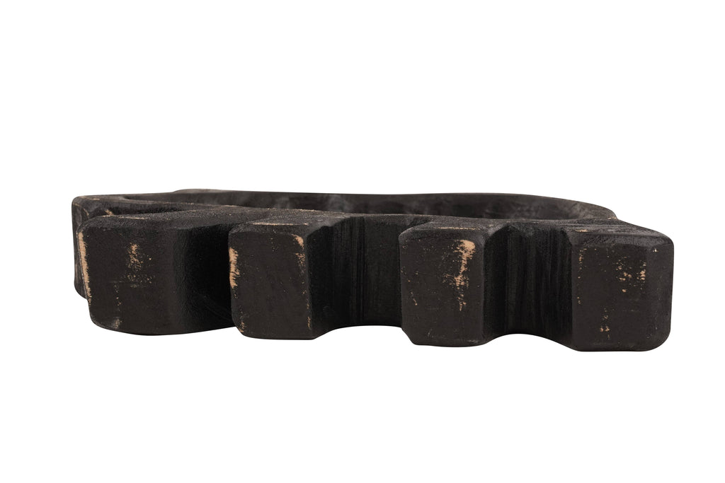 Wooden Grizzly Bear Dough Bowl-6x10-Candle Ready-Grizzly Bear Bowl: Waxed
