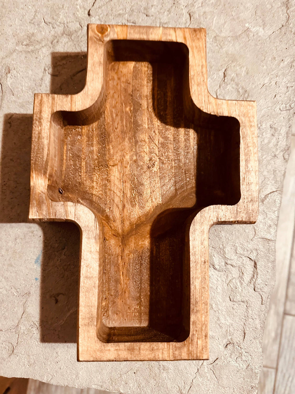 Mini Cross Wooden Dough Bowl