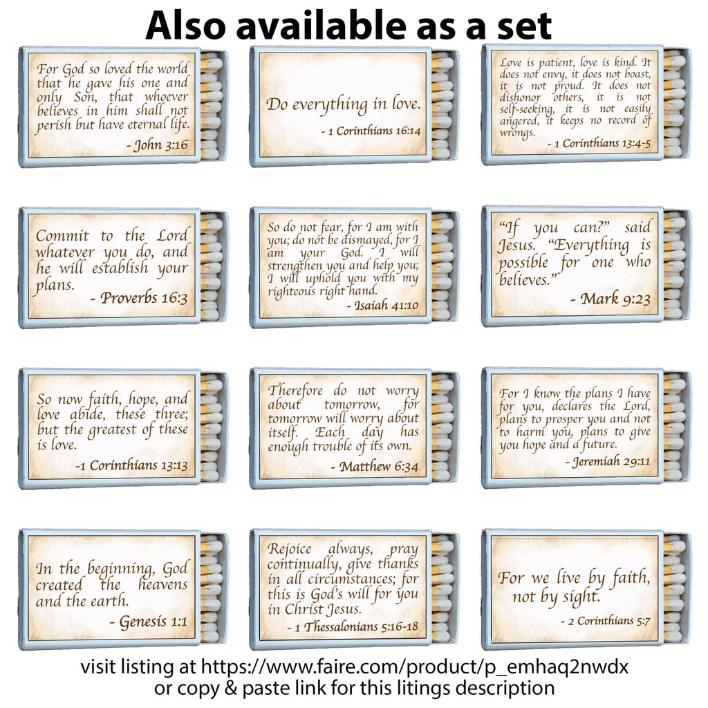 Matches • Bible Verse Jeremiah 29:11 Matchboxes