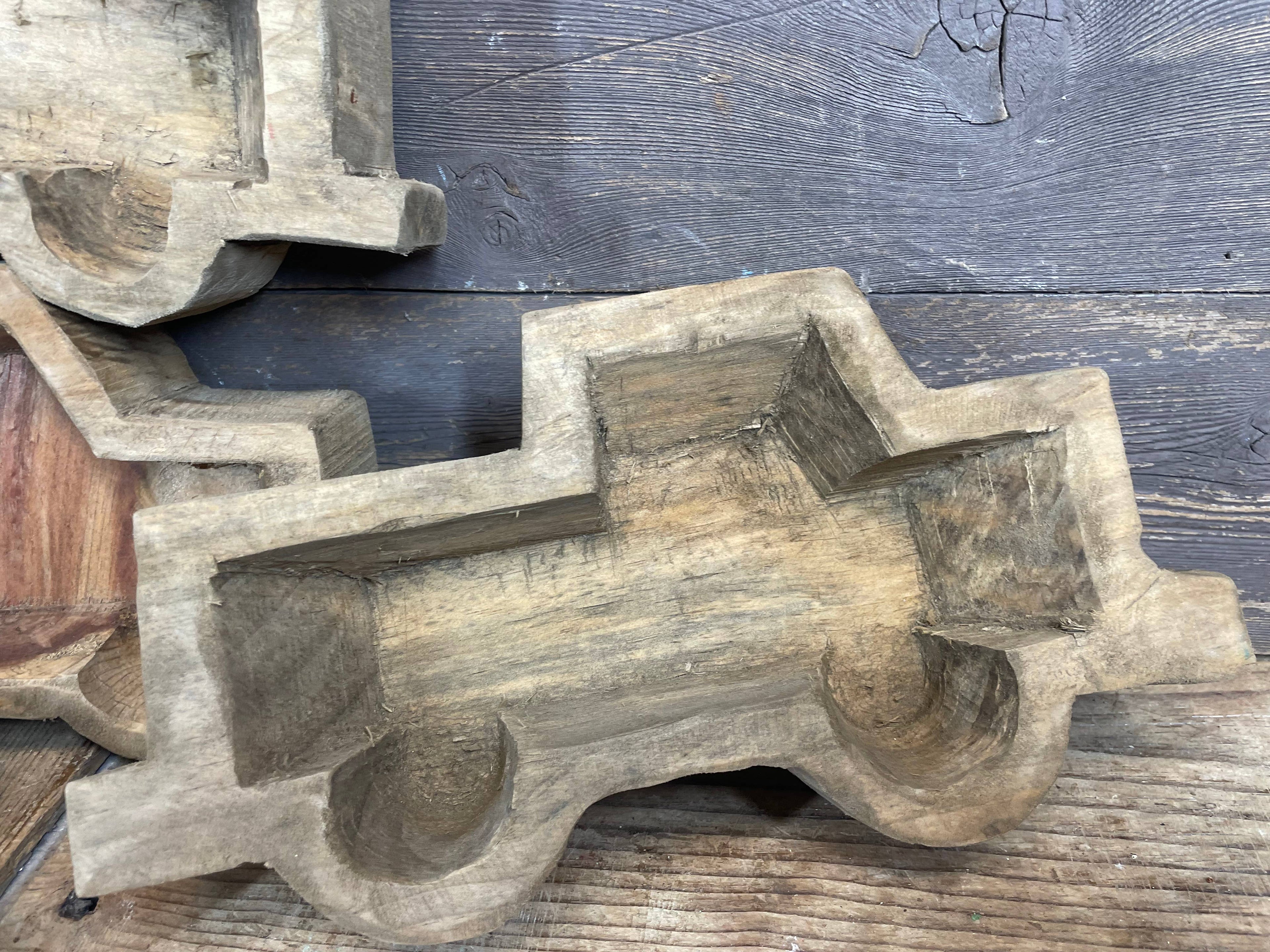 Wooden Dough bowl truck