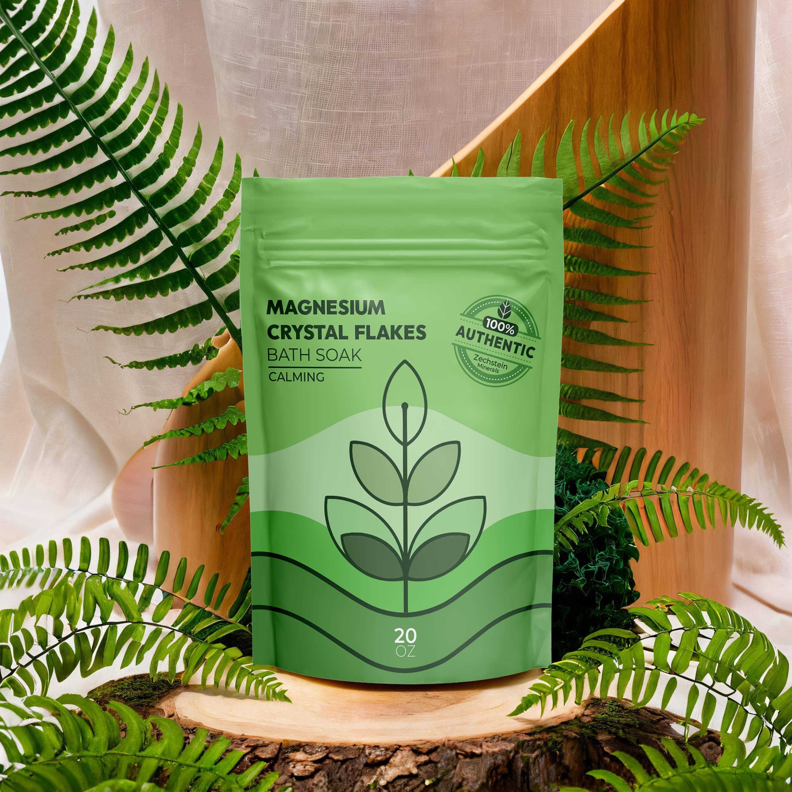 Magnesium Crystal Flakes Bath Soak - Calming - 20oz