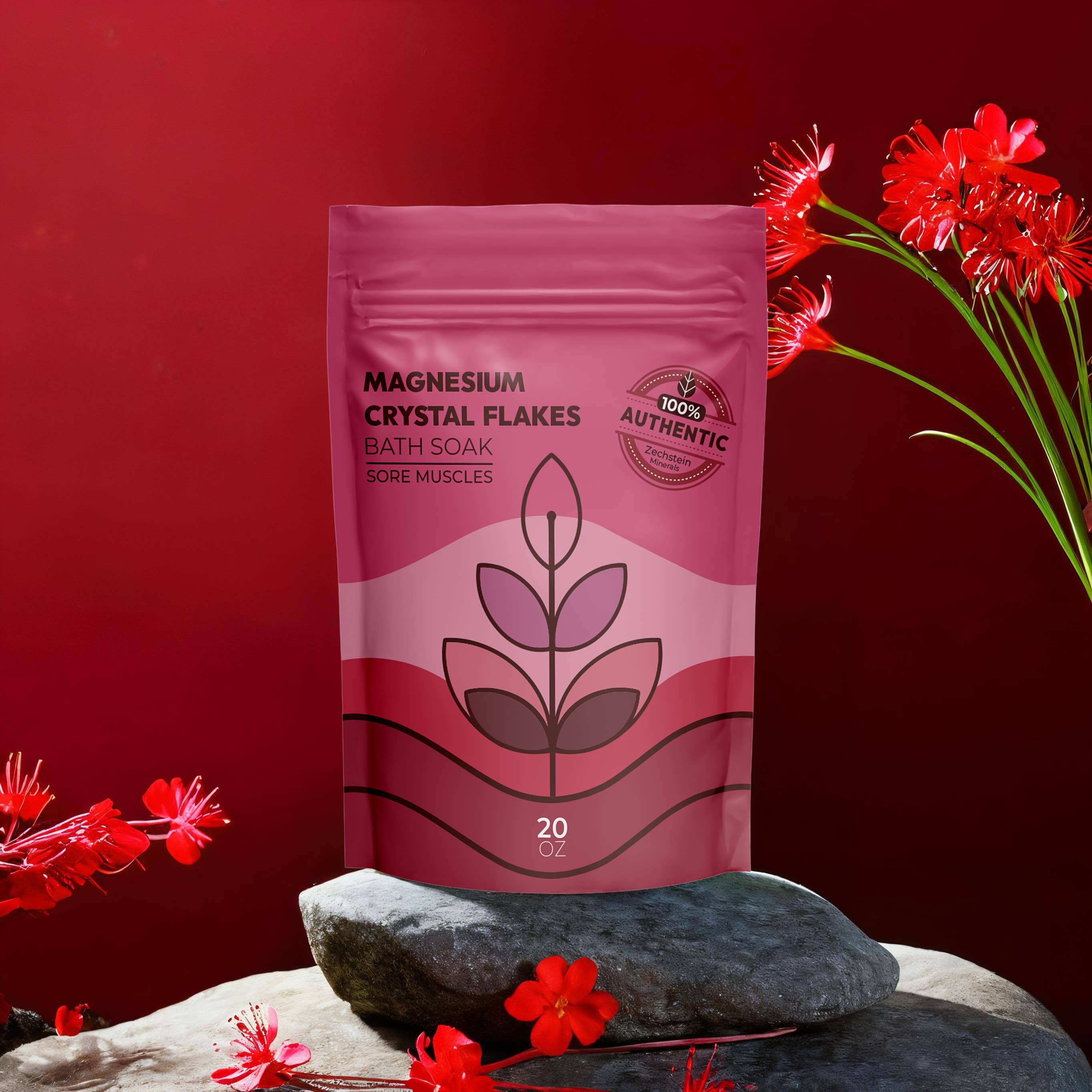Magnesium Crystal Flakes Bath Soak - Sore Muscles - 20oz