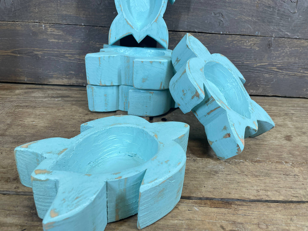 Super Mini Turtle Dough Bowl-5x7-Candle Ready-Mini-Turtle: Seaside Blue Customize it.