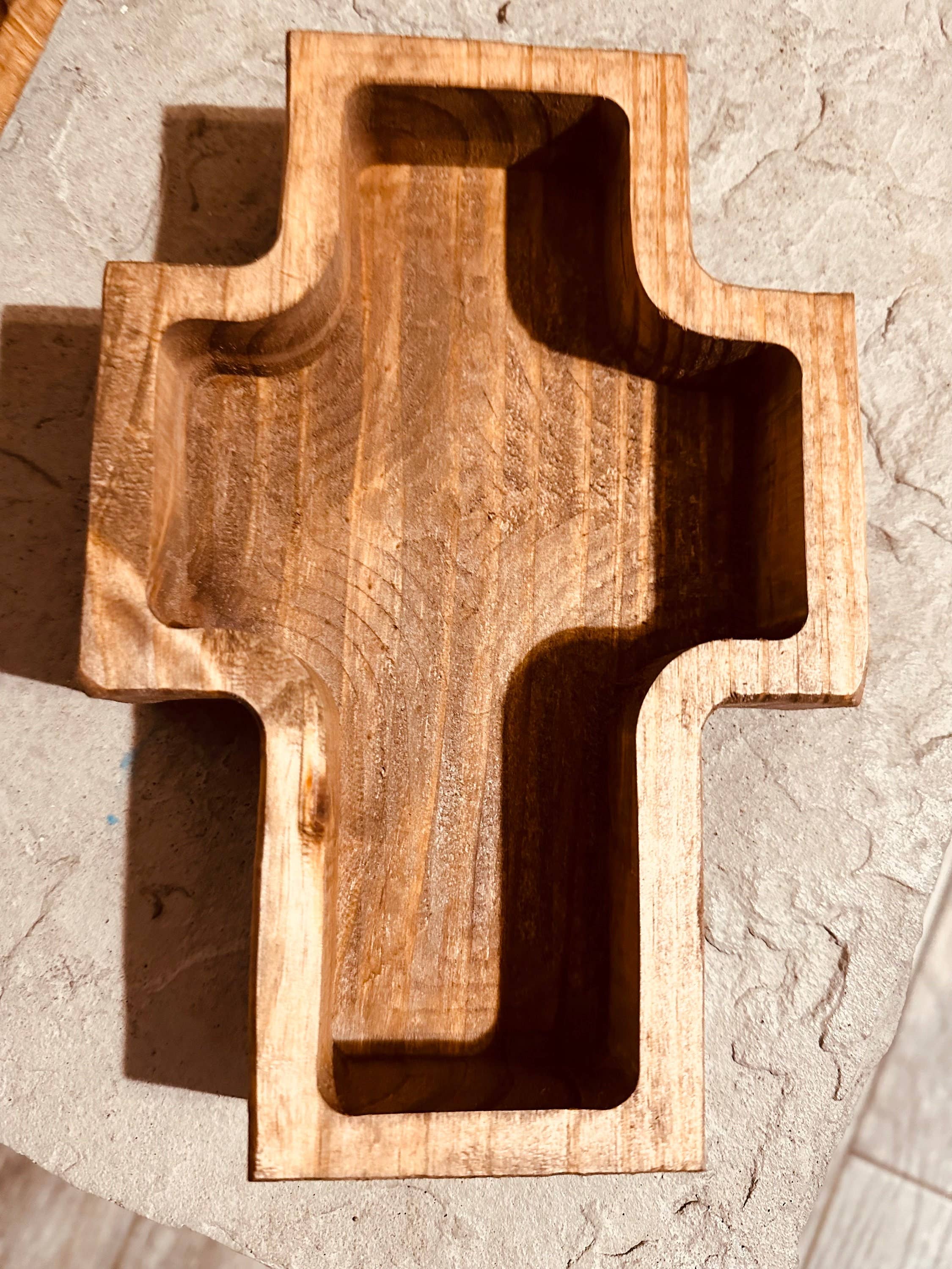 Mini Cross Wooden Dough Bowl
