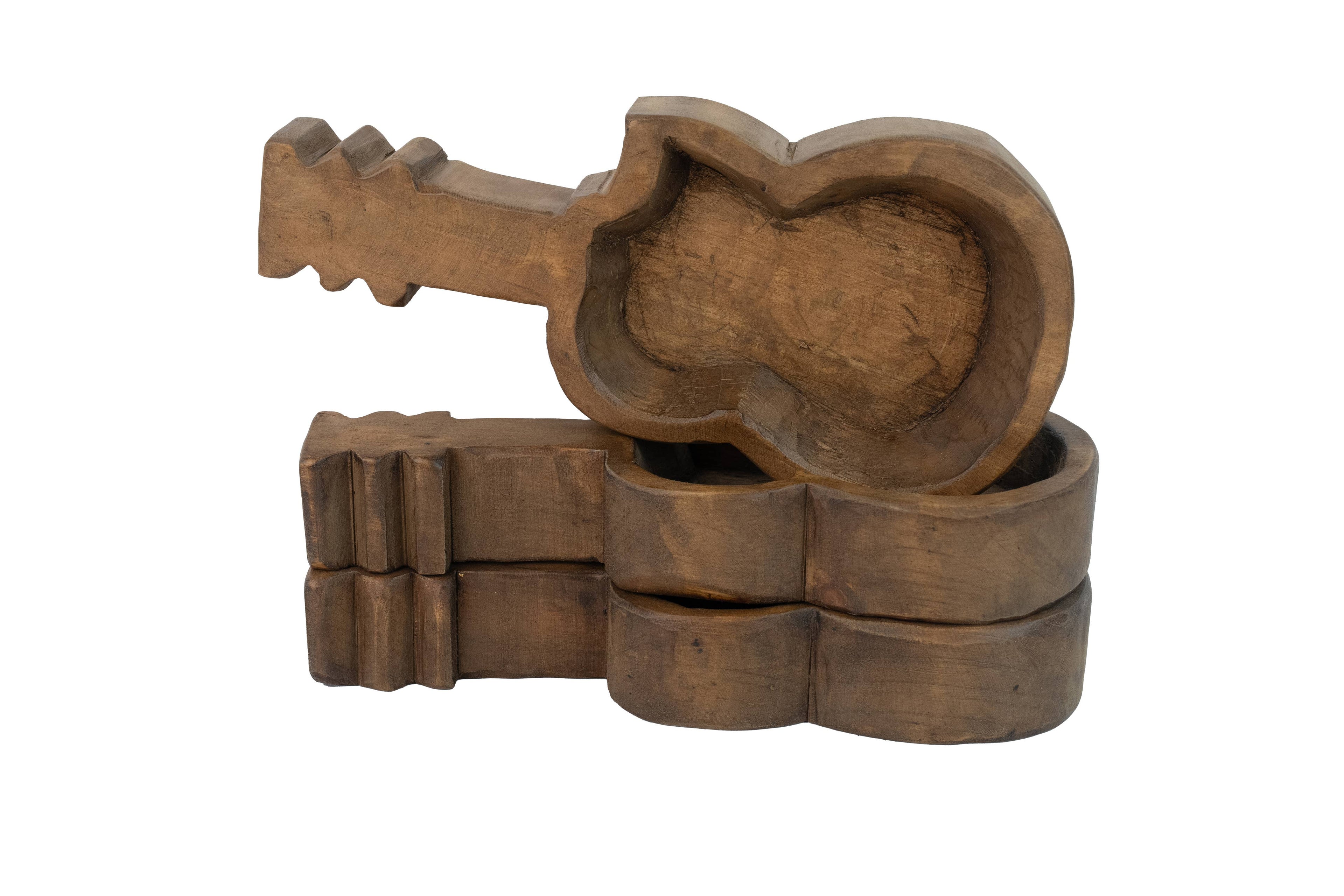 Guitar Dough Bowl-6x13 inches--Wood-Candle Ready-Guitar: Waxed- 16-18oz Customize it..