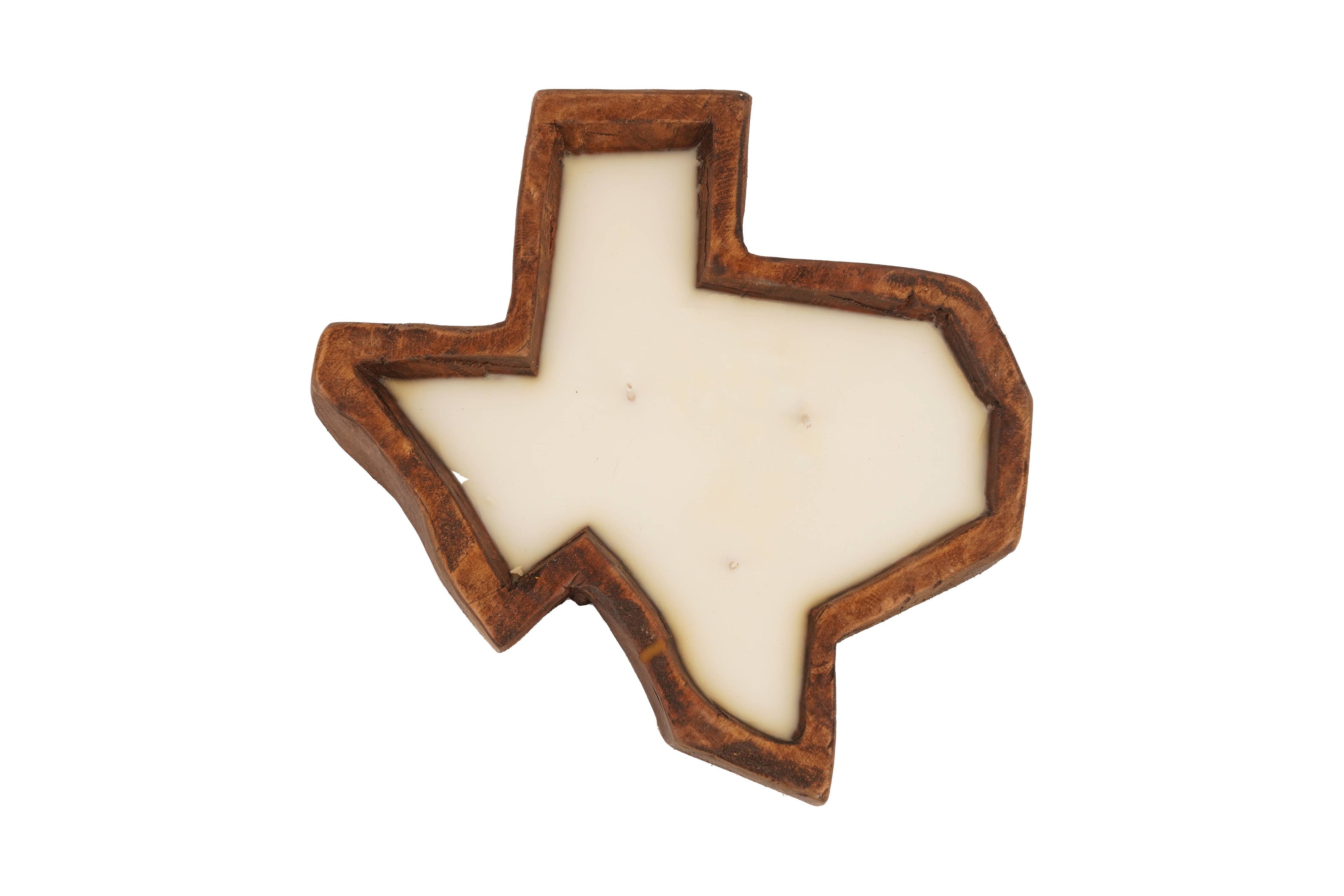 State of Texas-Carved Dough Bowl-Medium-10x10-Candle Ready: White