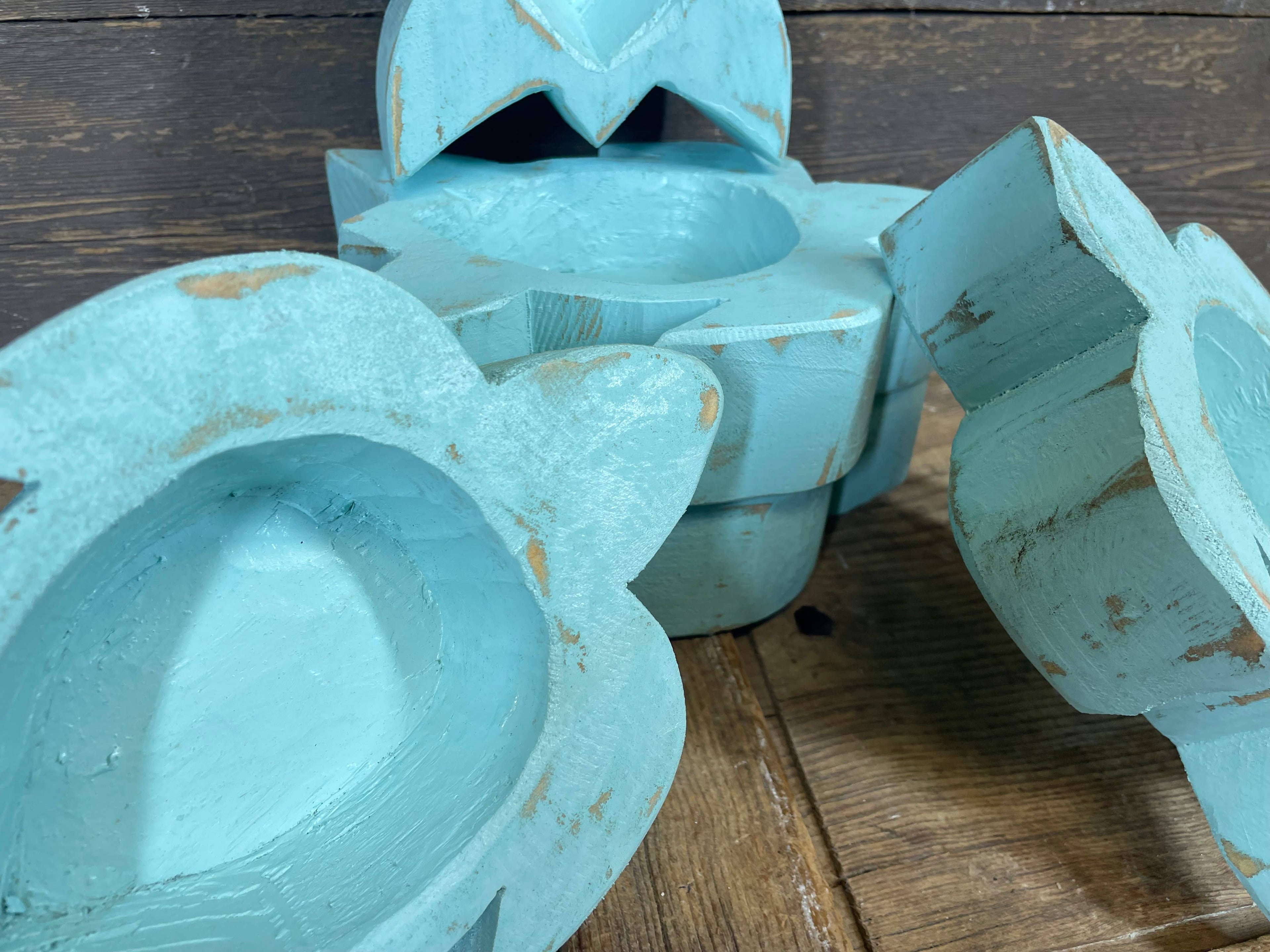 Super Mini Turtle Dough Bowl-5x7-Candle Ready-Mini-Turtle: Seaside Blue Customize it.