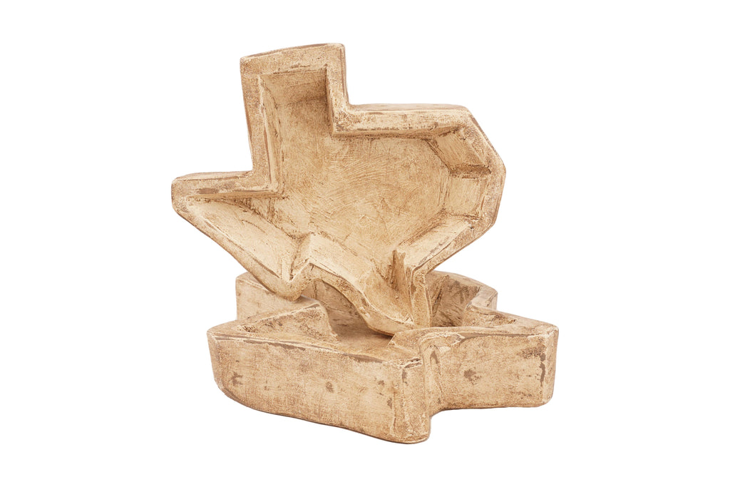 State of Texas-Carved Dough Bowl-Medium-10x10-Candle Ready: White
