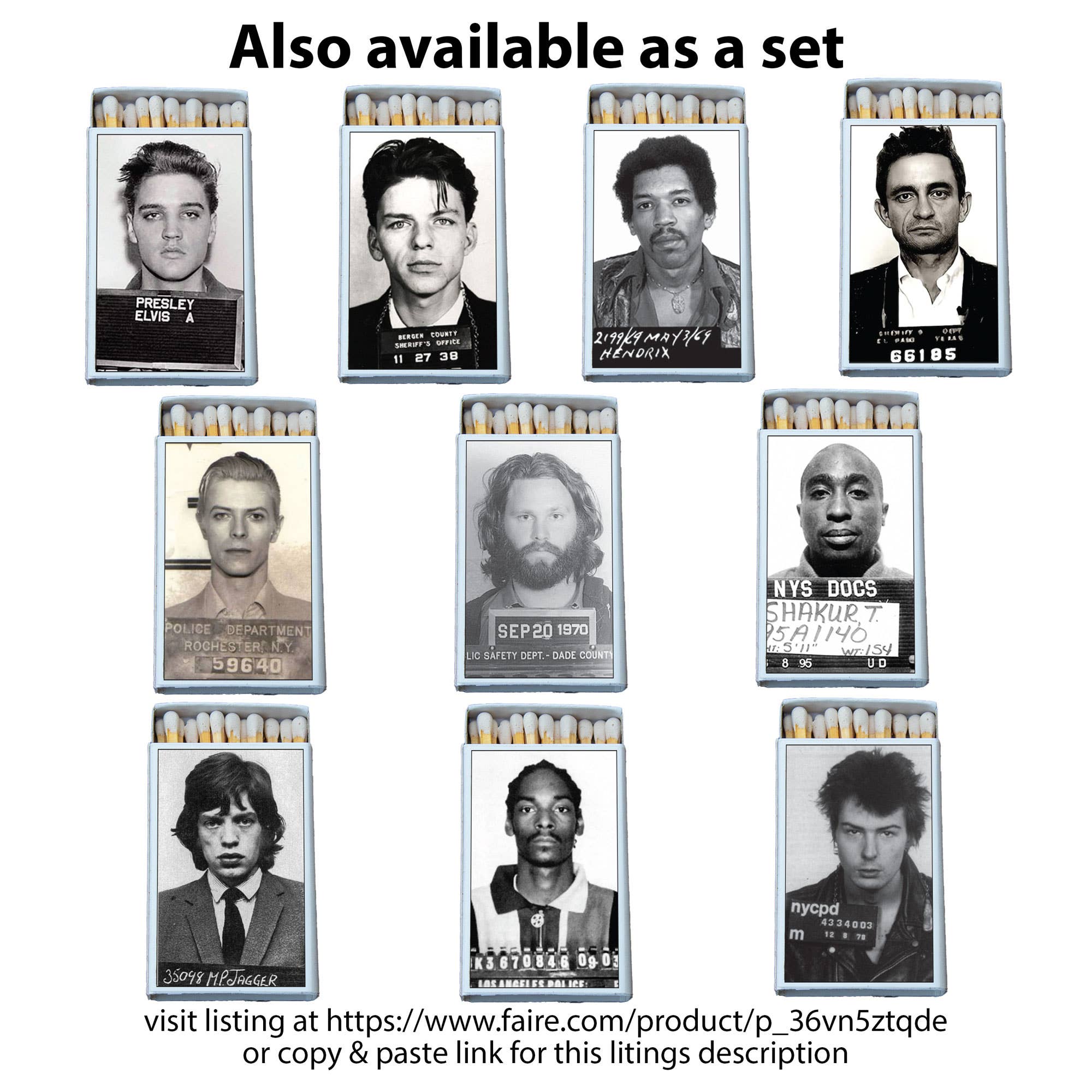 Matches • Celebrity Mugshot • Home Decor for Candles