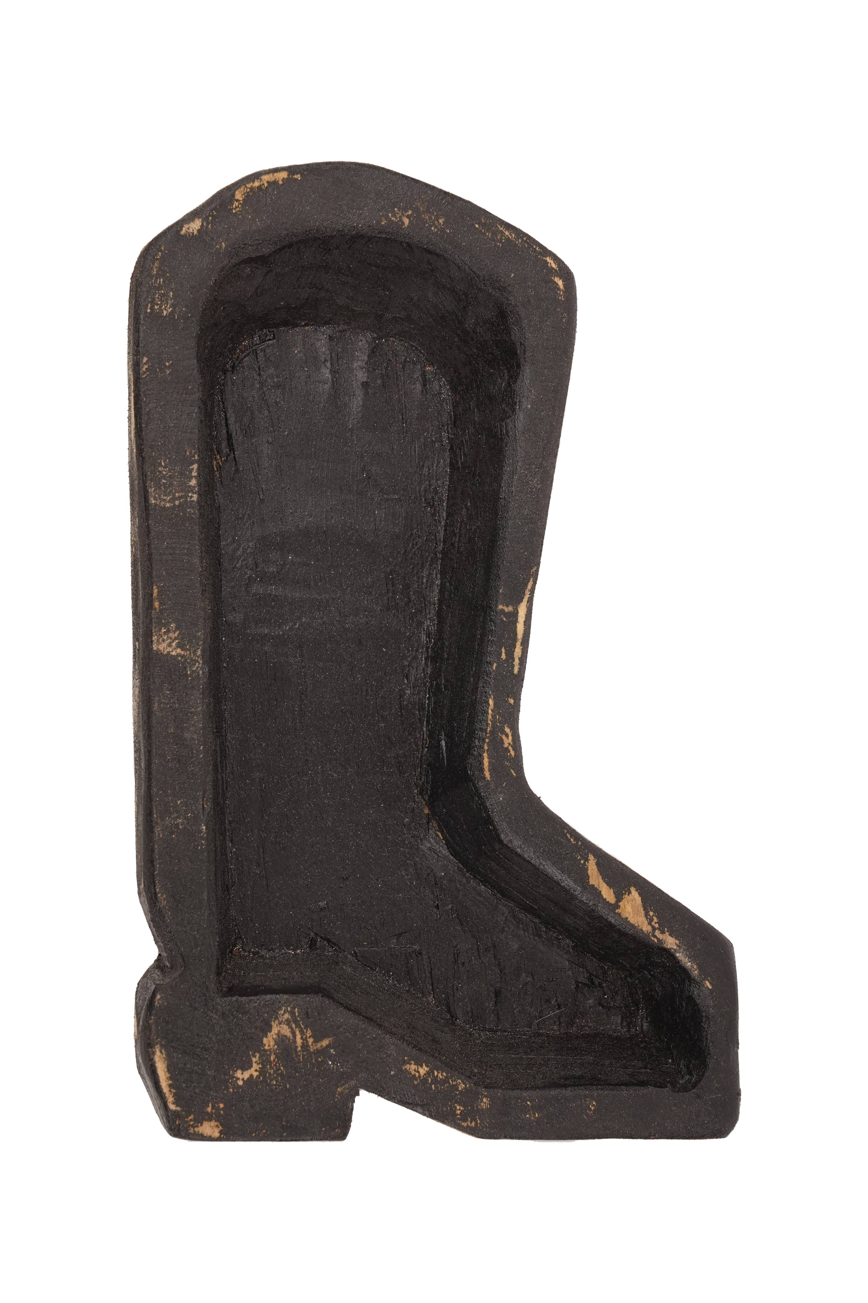 Wooden Boot Bowl-7 x 10 x 2 inches-Wood-Candle Pour Ready-Boot: Waxed