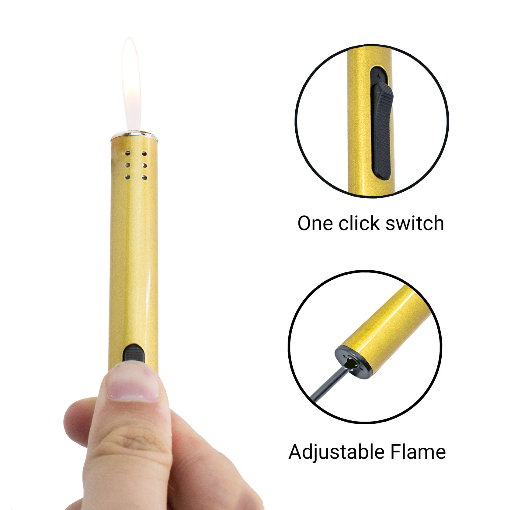 Candle Lighter - Slim Butane Gas Refillable: Rose Gold