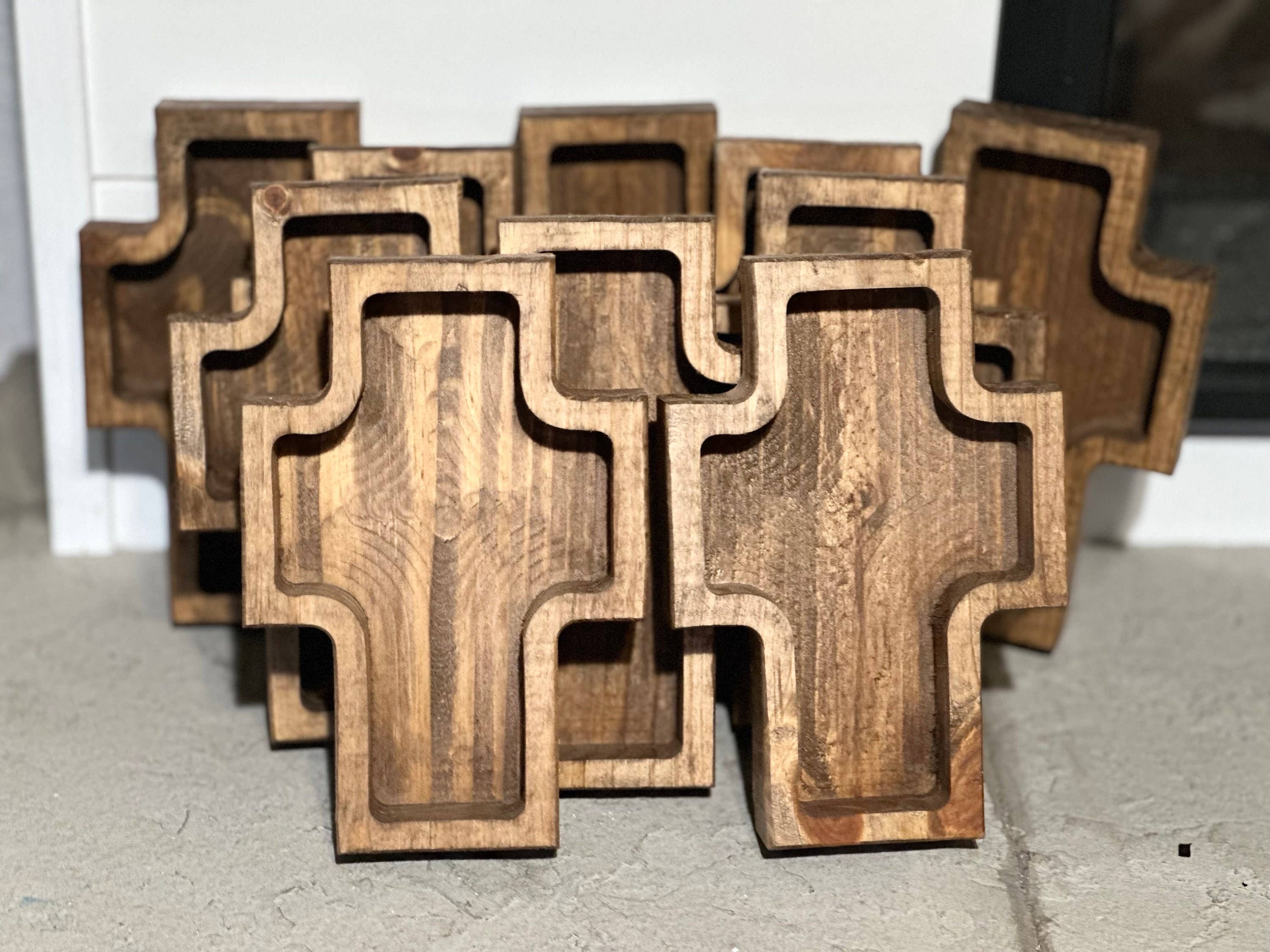 Mini Cross Wooden Dough Bowl