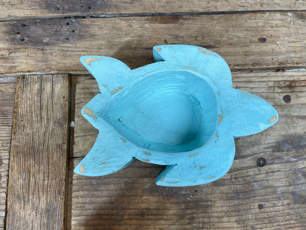 Super Mini Turtle Dough Bowl-5x7-Candle Ready-Mini-Turtle: Seaside Blue Customize it.