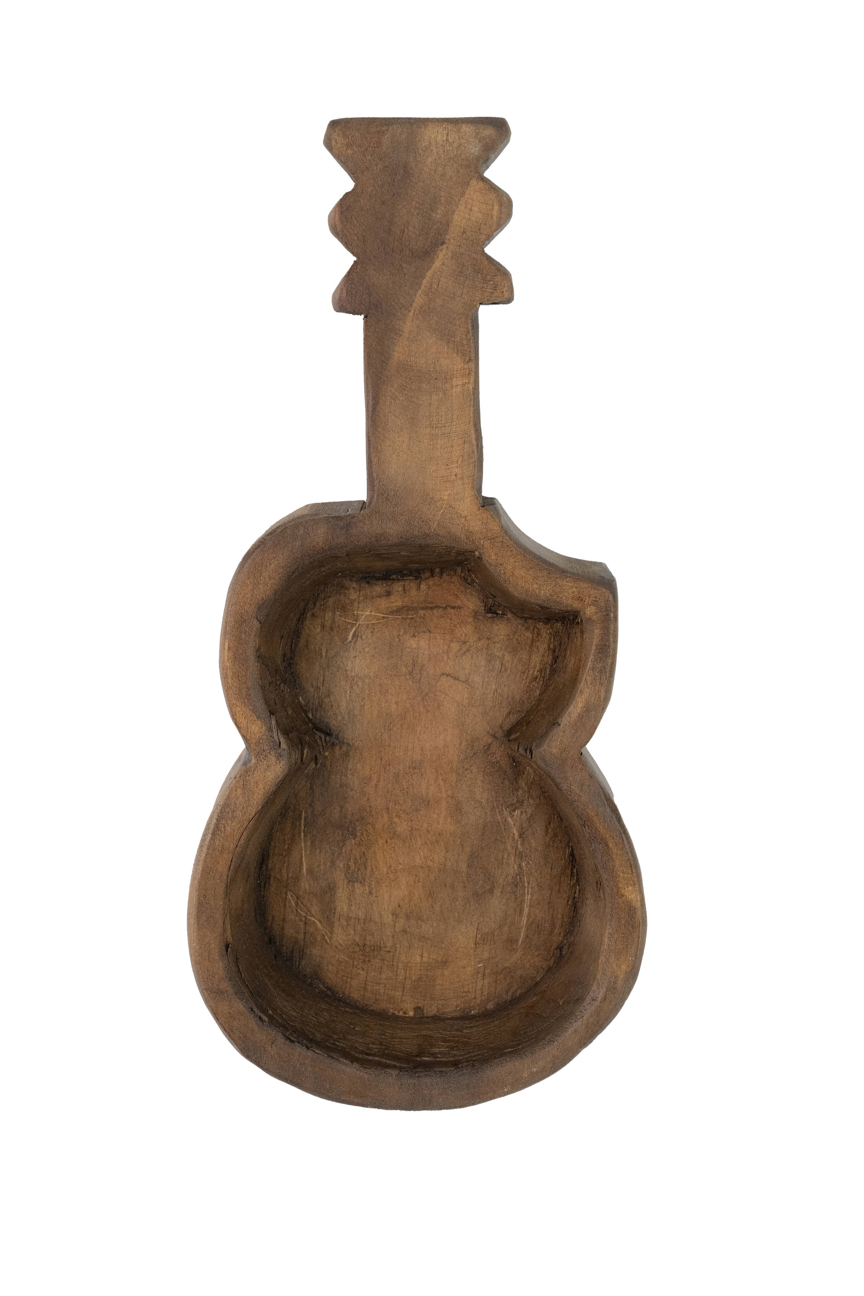 Guitar Dough Bowl-6x13 inches--Wood-Candle Ready-Guitar: Waxed- 16-18oz Customize it..