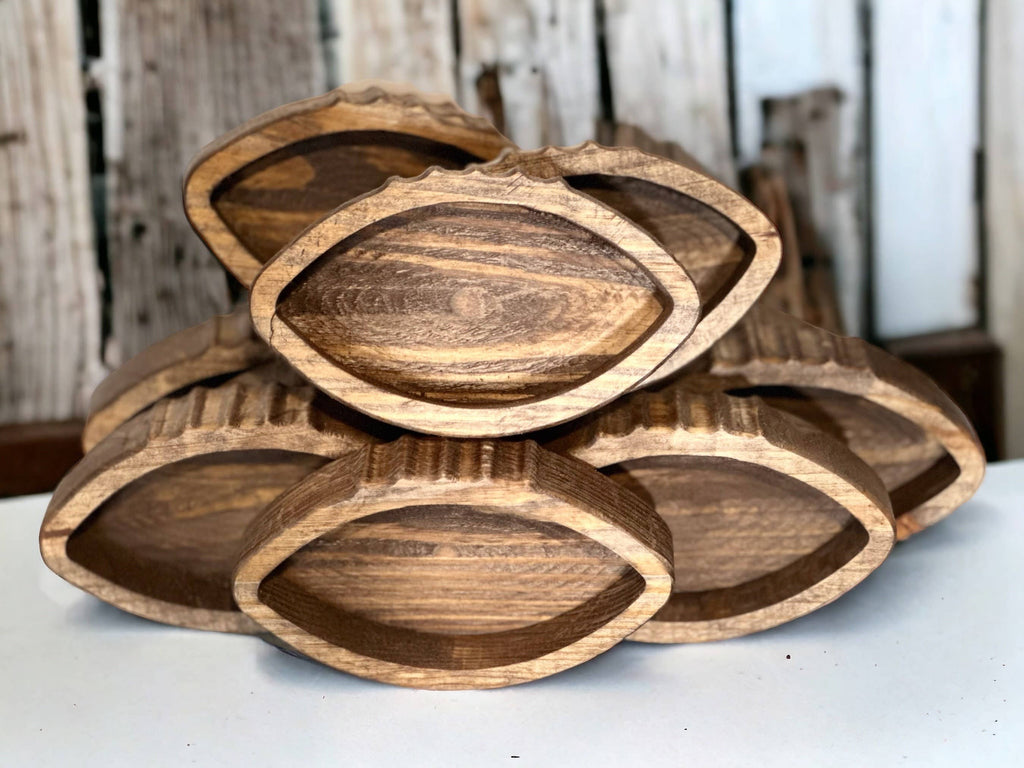 Mini Football Bowls Empty- 8L X 4 7/8”W X 1.5”H. Holds 16oz