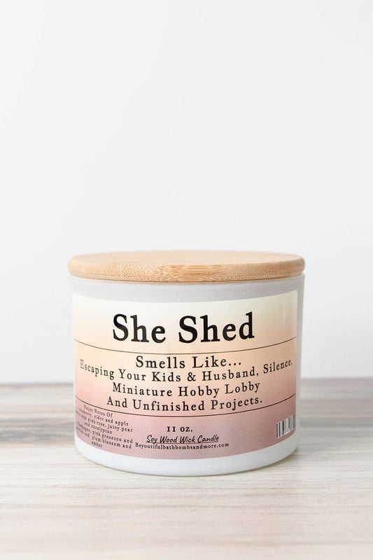 12 oz She Shed Conversation Wood Wick Candle