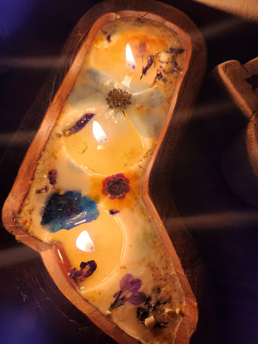 Texas Two Step wooden dough bowl candle