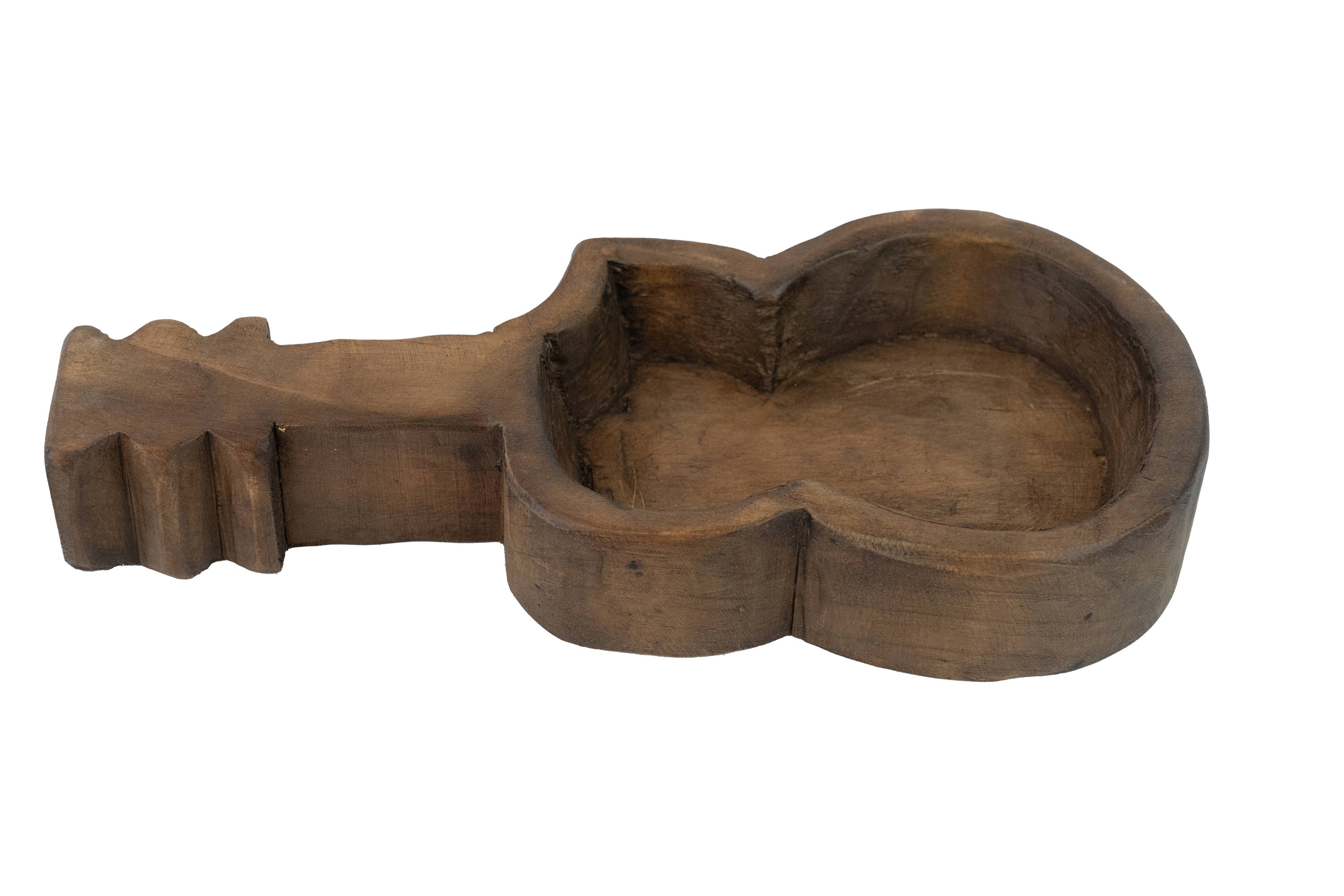 Guitar Dough Bowl-6x13 inches--Wood-Candle Ready-Guitar: Waxed- 16-18oz Customize it..