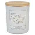Glass Candle w/Bamboo Lid White God Works