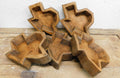 Wooden Texas Dough Bowl-Candle Ready-WH5P-10x10-Waxed-- Empty