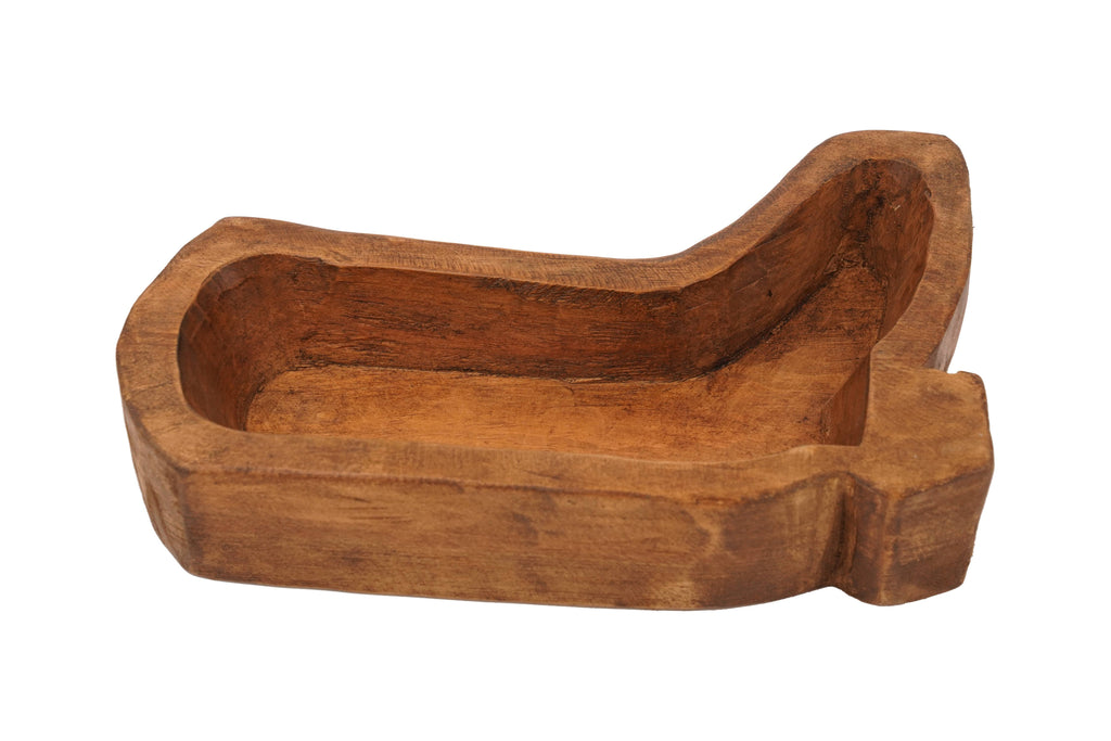 Wooden Boot Bowl-7 x 10 x 2 inches-Wood-Candle Pour Ready-Boot: Waxed