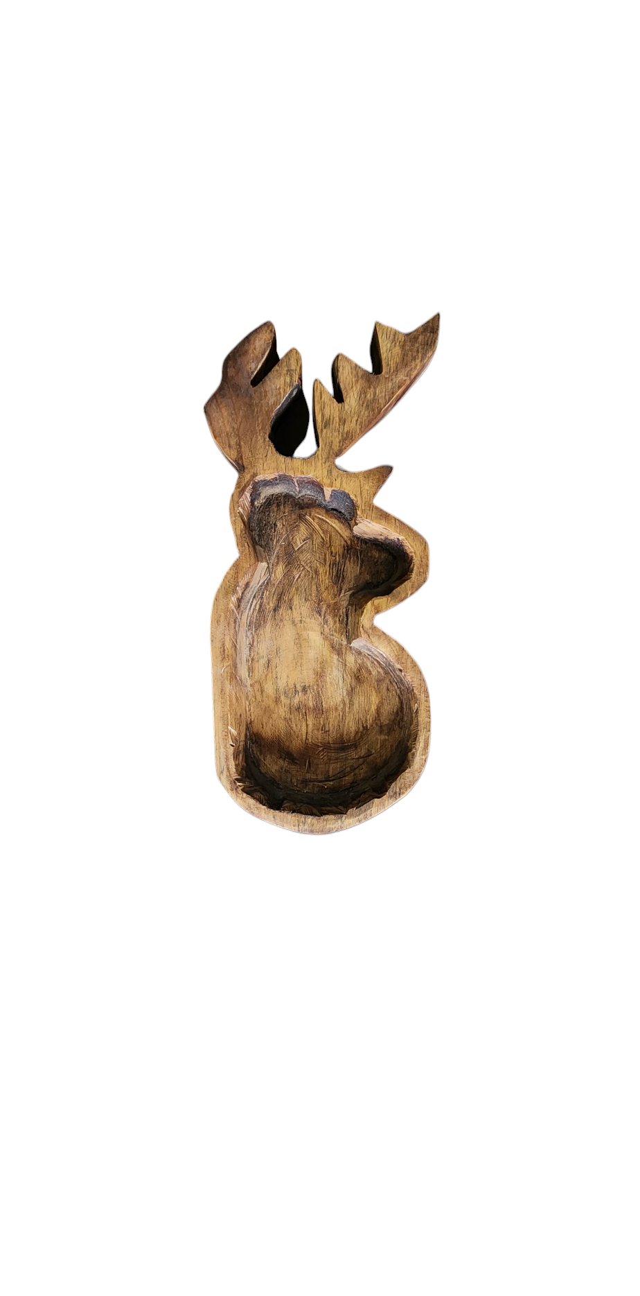 Wooden Deer Dough Bowl: Brown- Empty Custom price varies