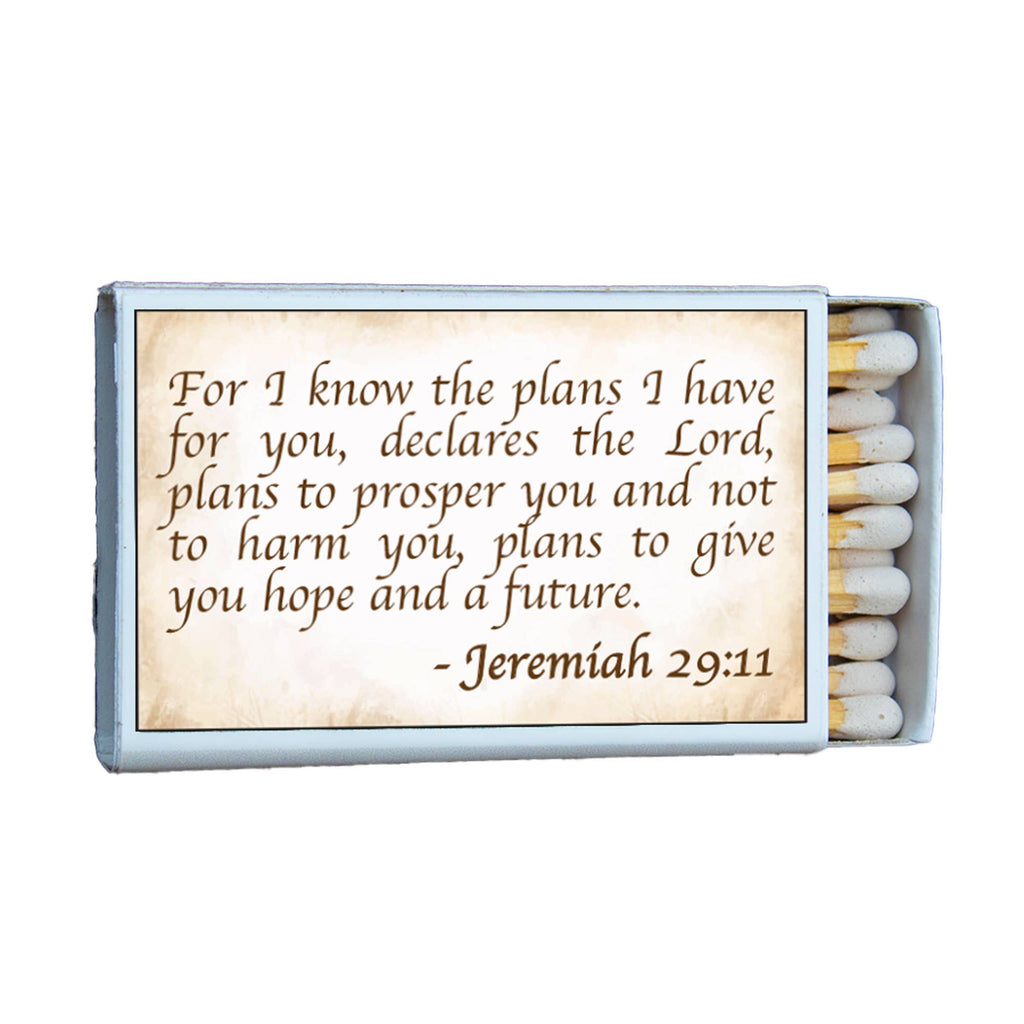 Matches • Bible Verse Jeremiah 29:11 Matchboxes