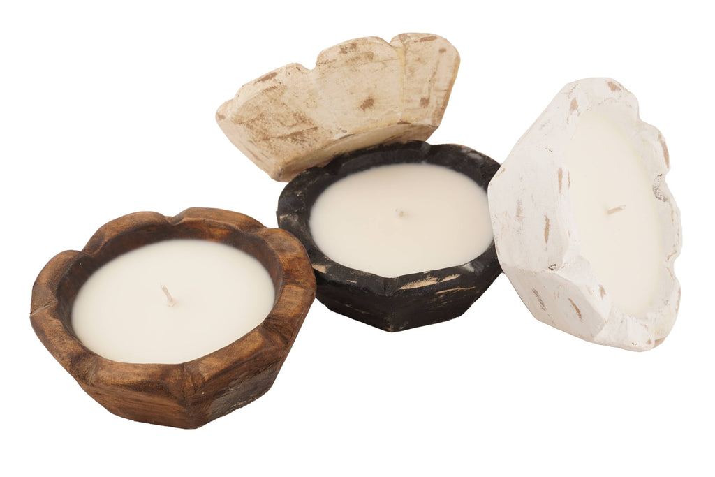Wooden Stubby mini flower candle bowl Cusomize it..
